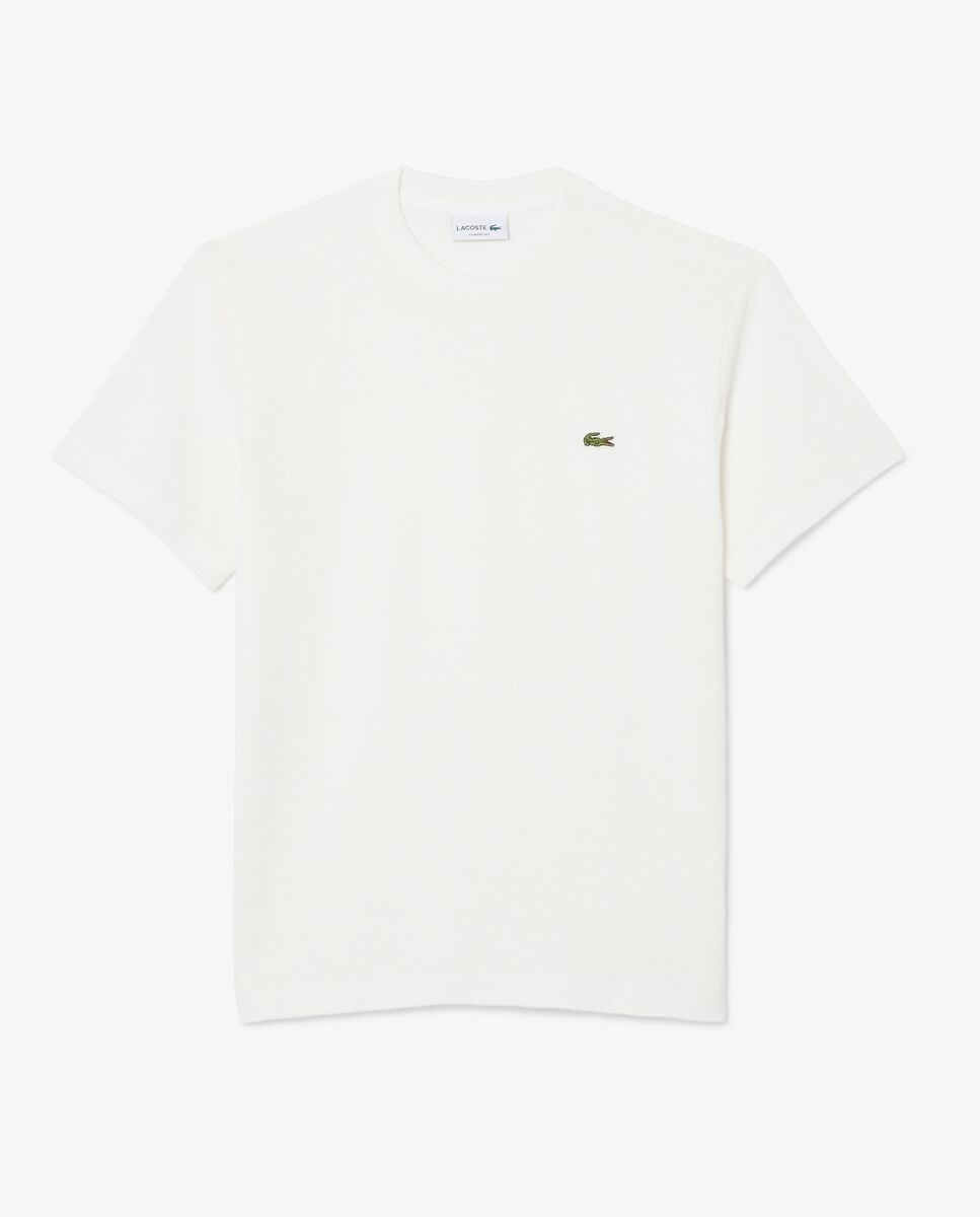 Camiseta de hombre de piqué de lino y algodón grueso de manga corta - Lacoste - Blanco Blanco-5