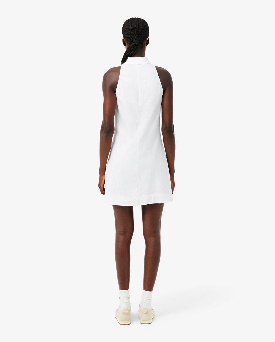 Vestido polo de mujer sin mangas de piqué en rosa - Lacoste - Blanco Blanco-2