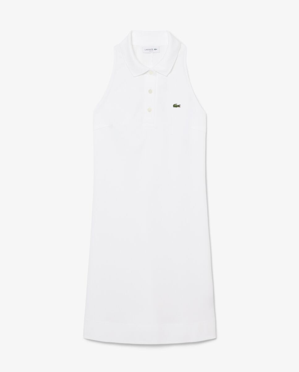 Vestido polo de mujer sin mangas de piqué en rosa - Lacoste - Blanco Blanco-5
