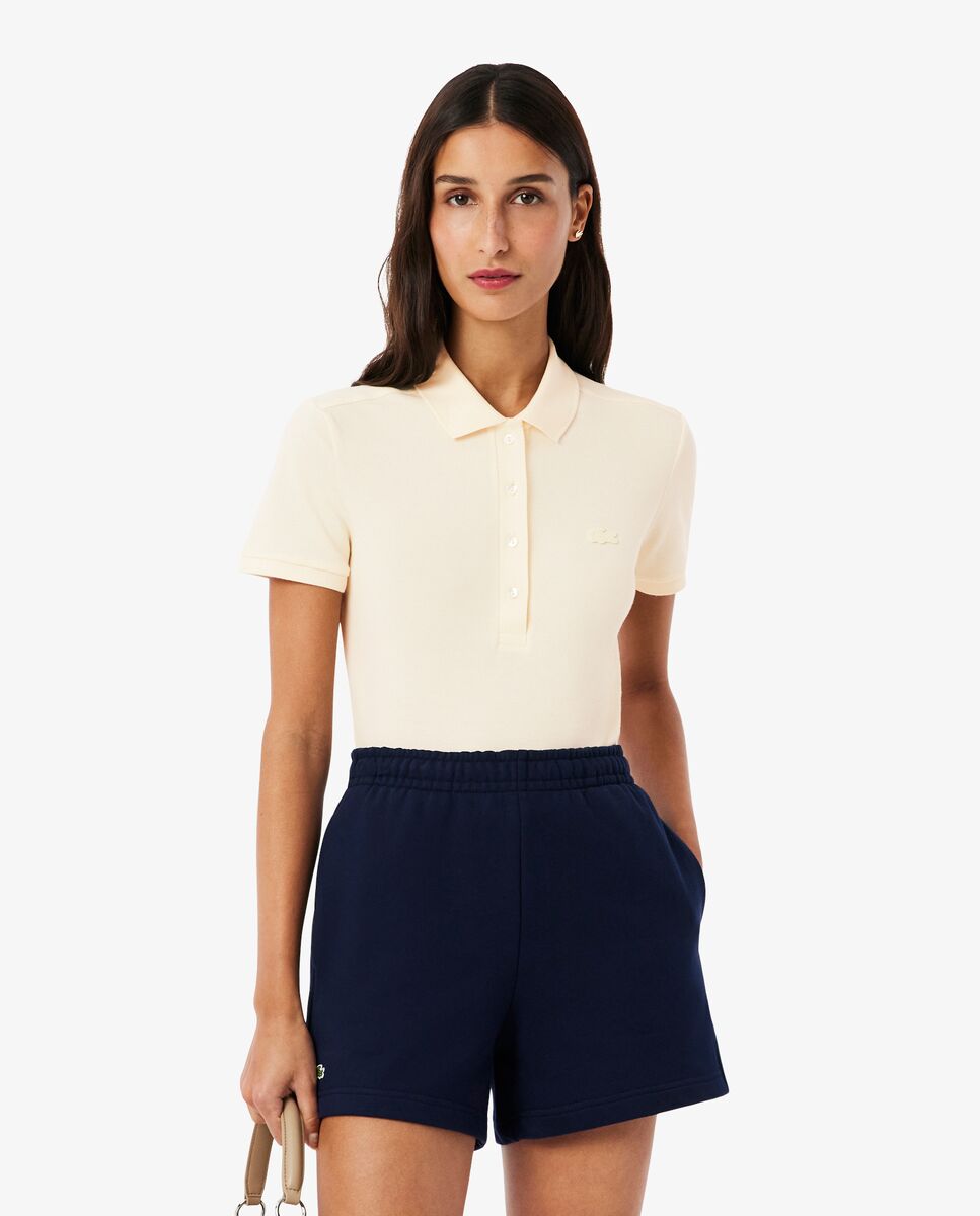 Polo de mujer en piqué de algodón stretch de manga corta - Lacoste - Amarillo Flúor Amarillo Flúor-1