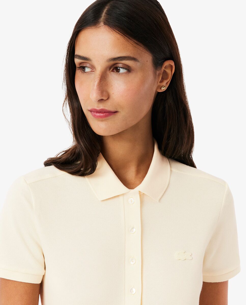 Polo de mujer en piqué de algodón stretch de manga corta - Lacoste - Amarillo Flúor Amarillo Flúor-3