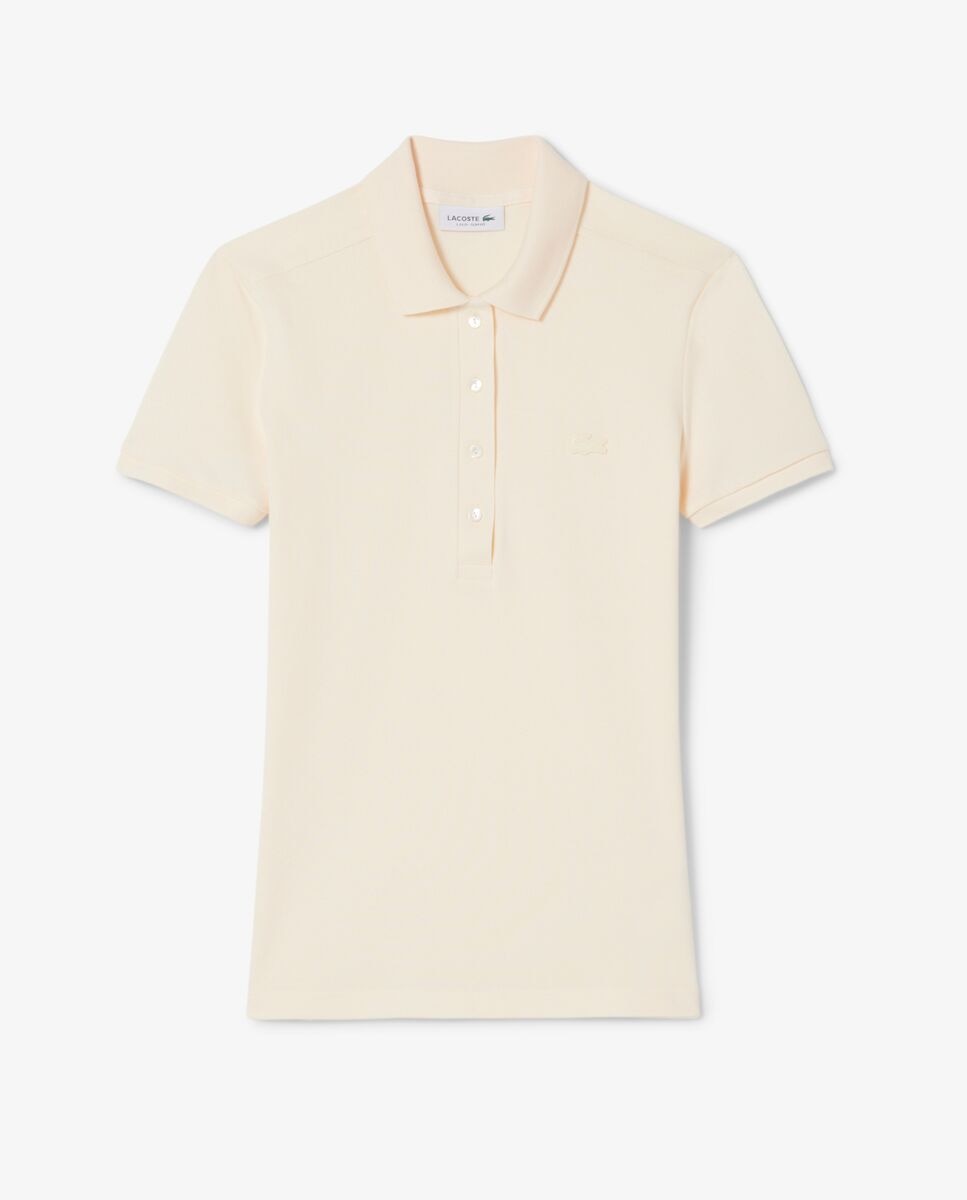 Polo de mujer en piqué de algodón stretch de manga corta - Lacoste - Amarillo Flúor Amarillo Flúor-5