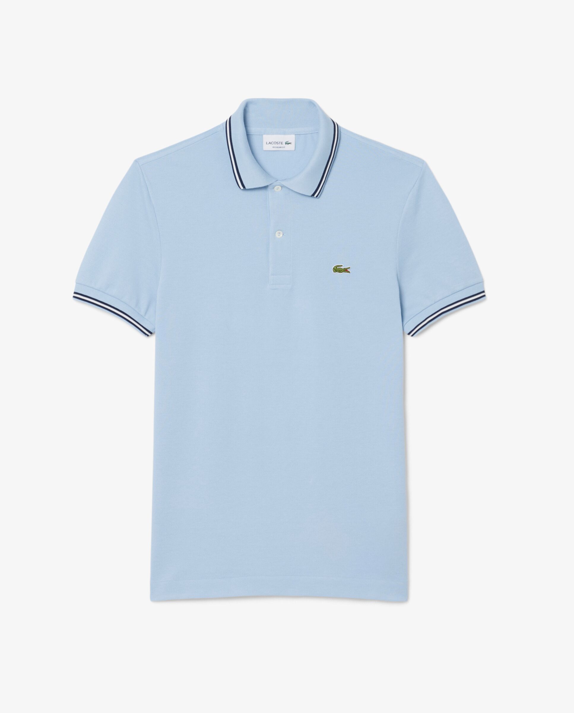Polo de hombre de corte regular con ribetes decorativos de manga corta - Lacoste - Azul claro Azul claro-6