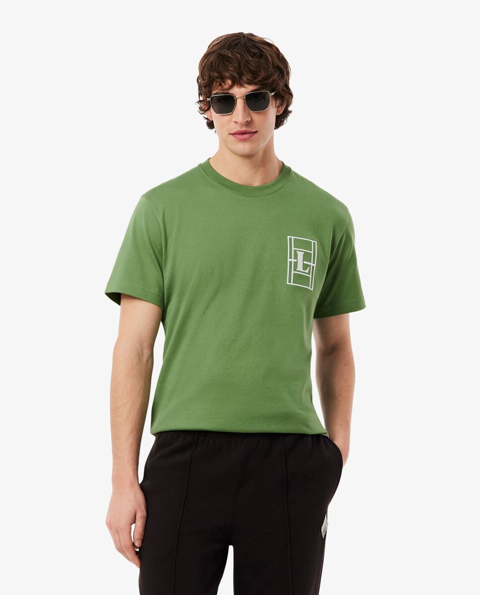Camiseta de hombre grueso con bordado de manga corta - Lacoste - Verde Verde-1