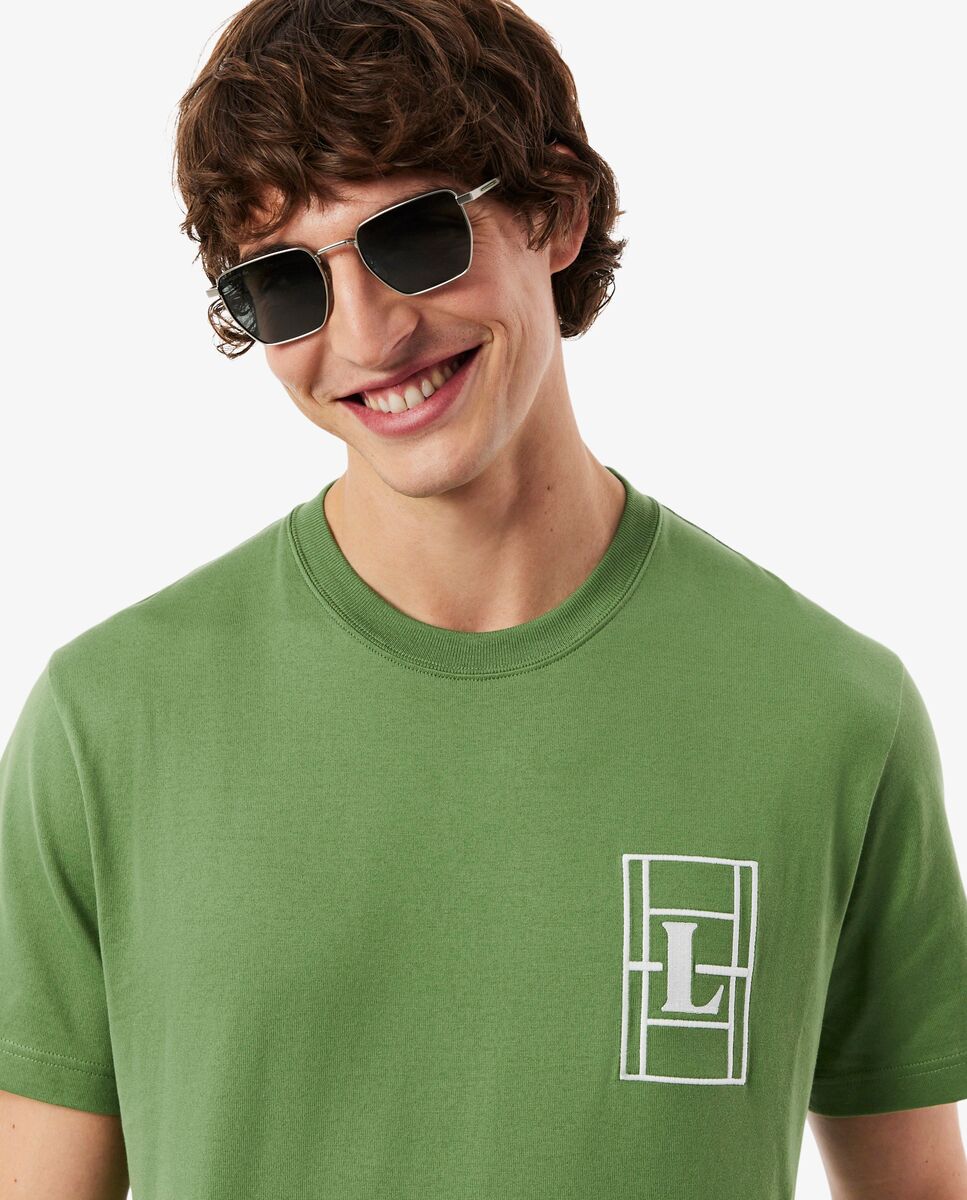 Camiseta de hombre grueso con bordado de manga corta - Lacoste - Verde Verde-3