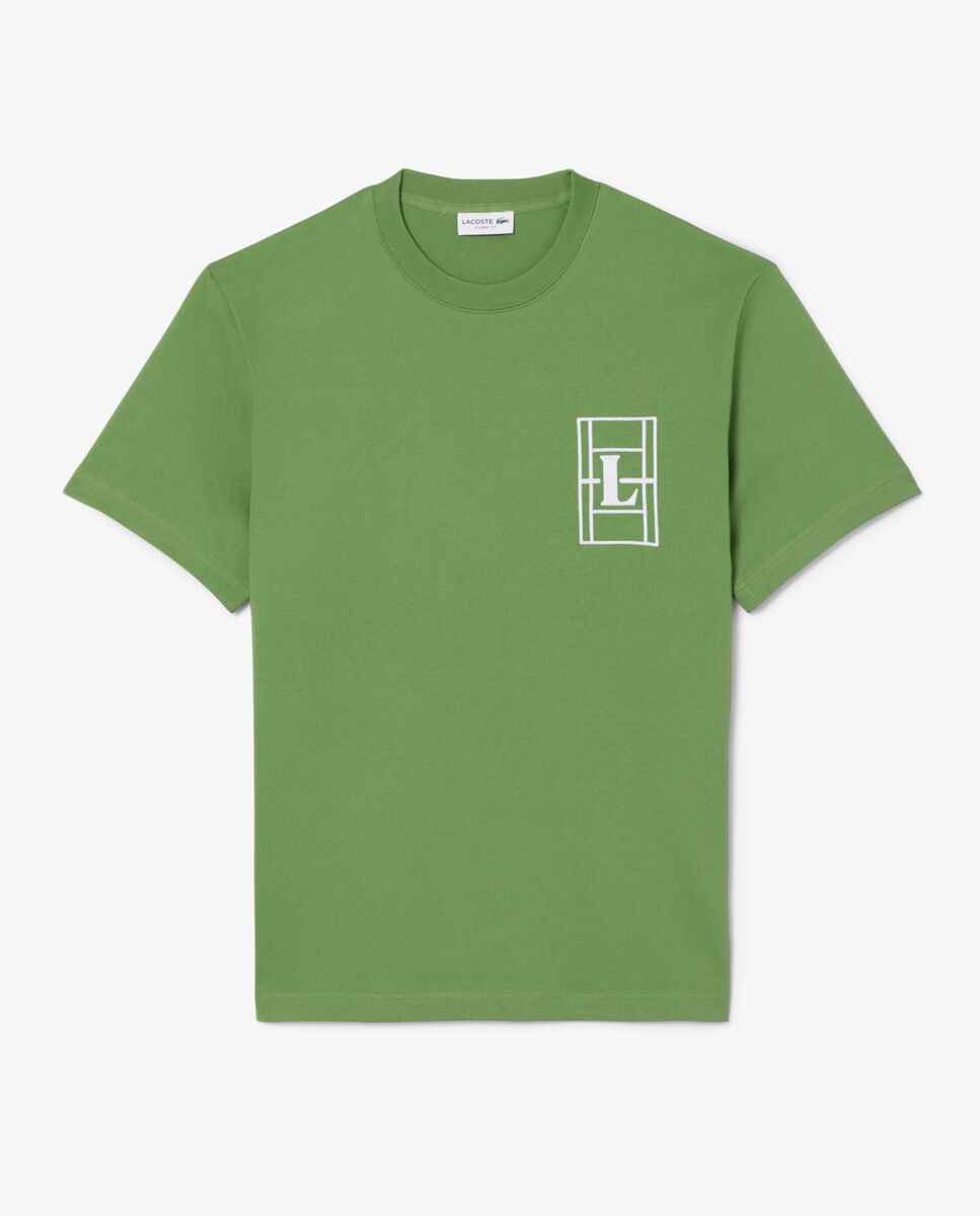 Camiseta de hombre grueso con bordado de manga corta - Lacoste - Verde Verde-5