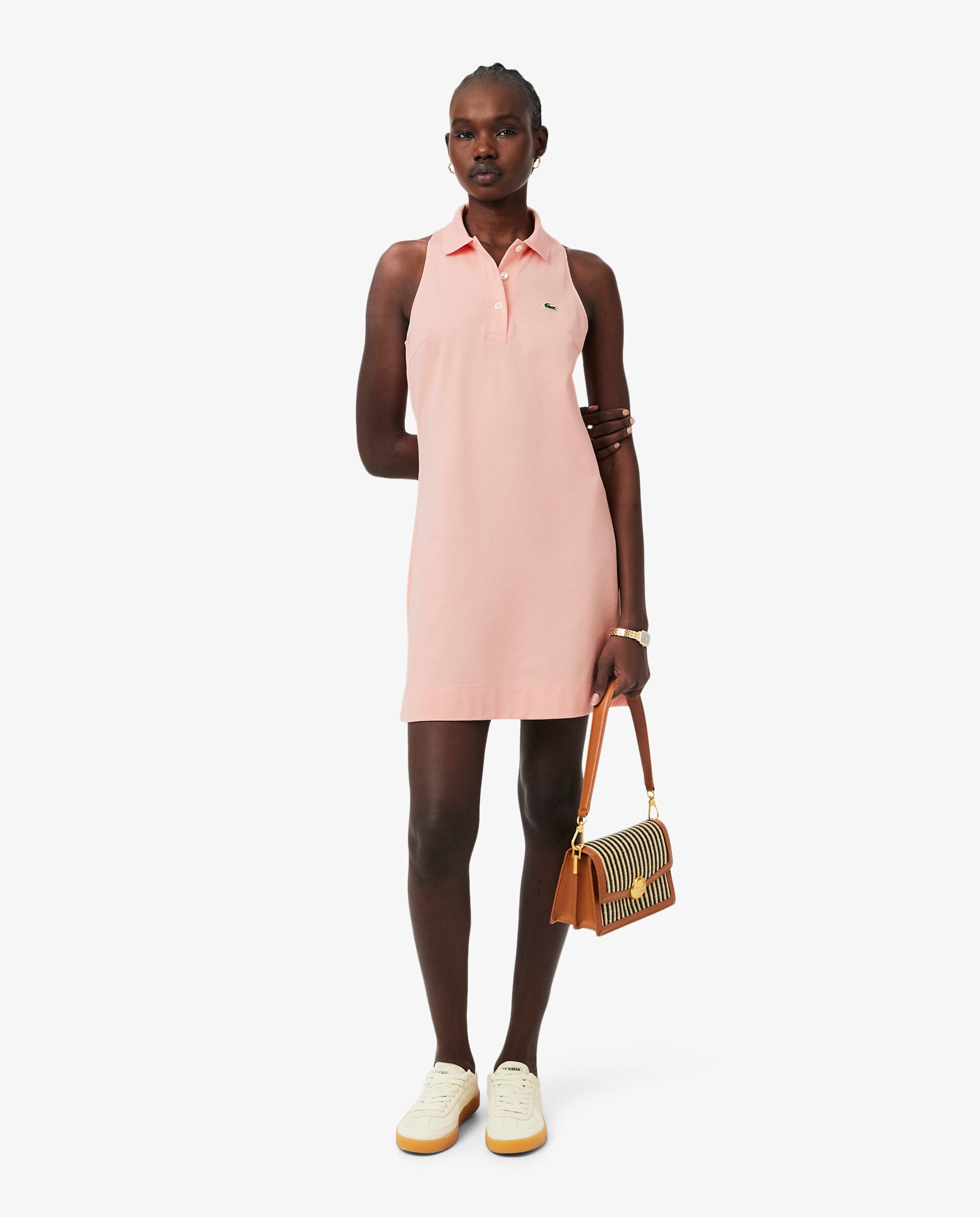 Vestido polo de mujer sin mangas de piqué en - Lacoste - Rosa Rosa-1