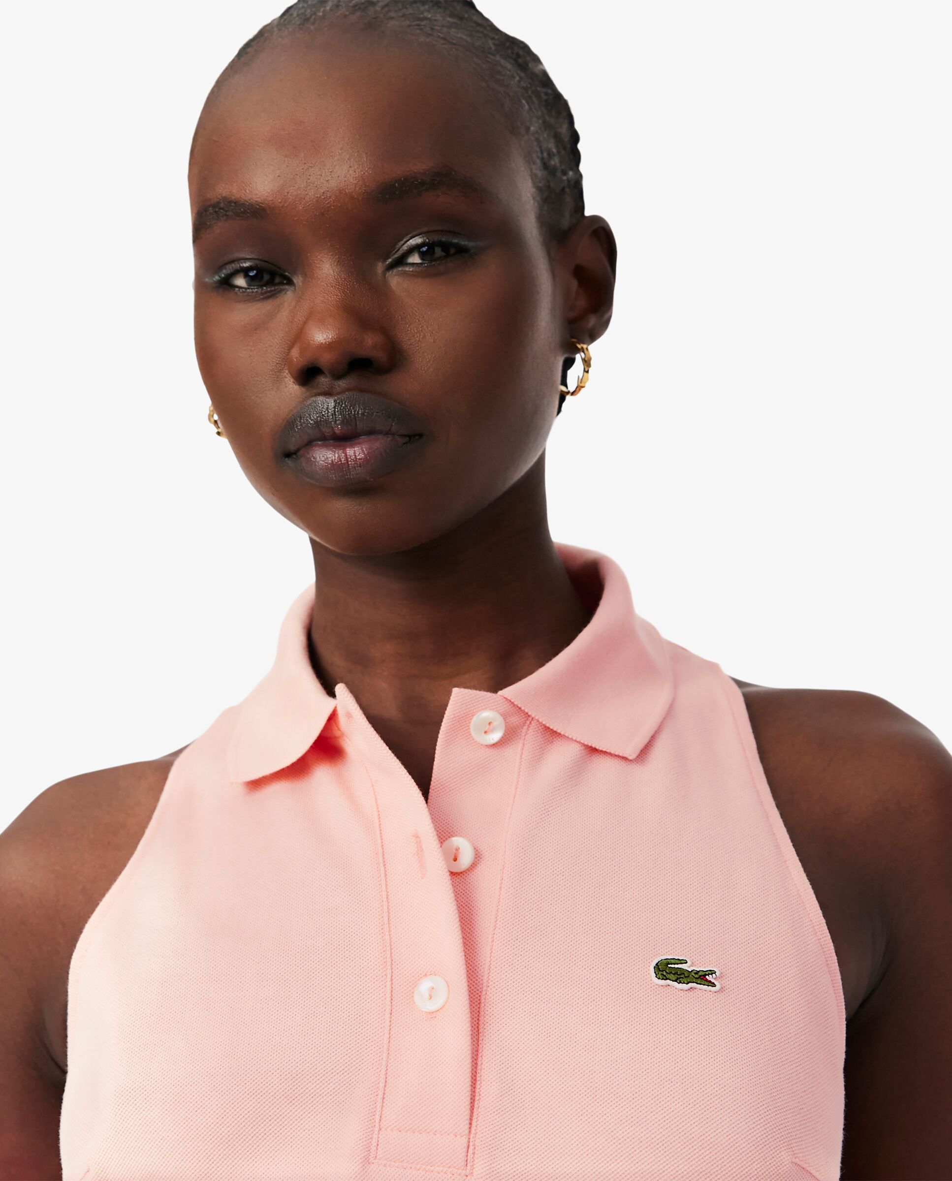 Vestido polo de mujer sin mangas de piqué en - Lacoste - Rosa Rosa-3