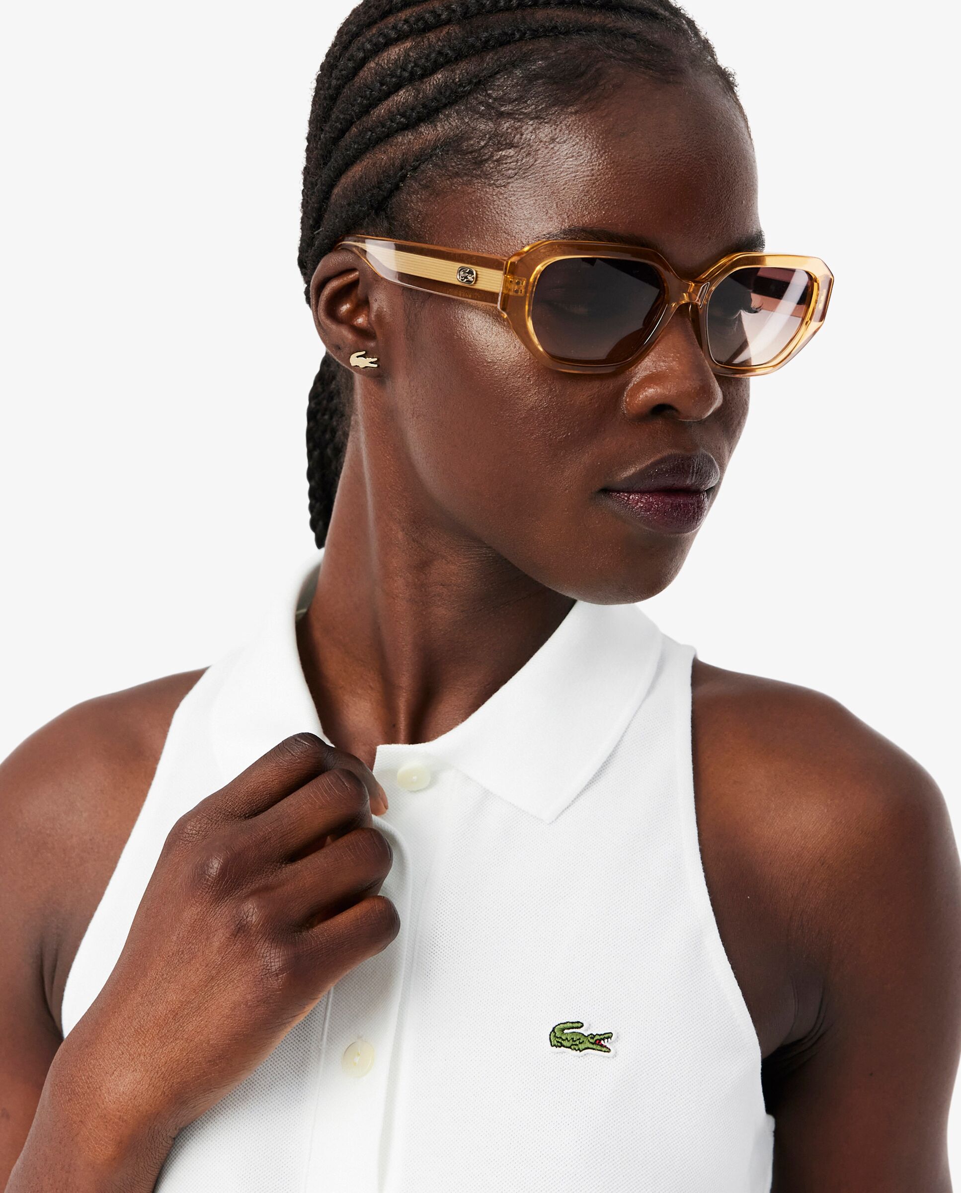 Polo de mujer sin mangas de piqué en - Lacoste - Blanco Blanco-3