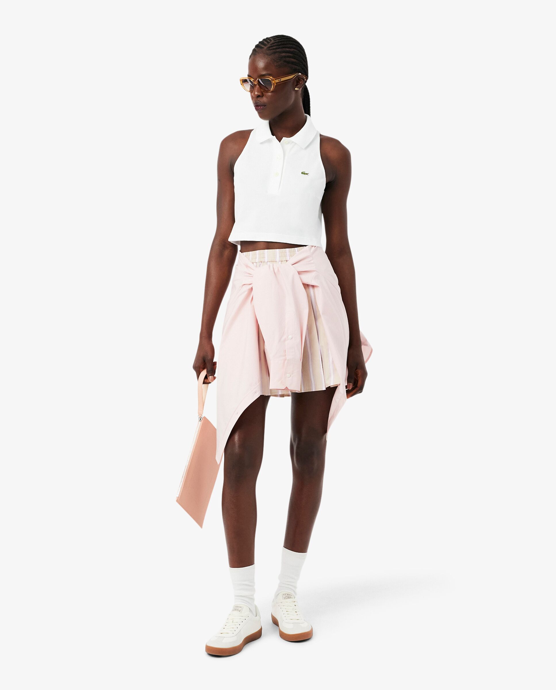 Polo de mujer sin mangas de piqué en - Lacoste - Blanco Blanco-4