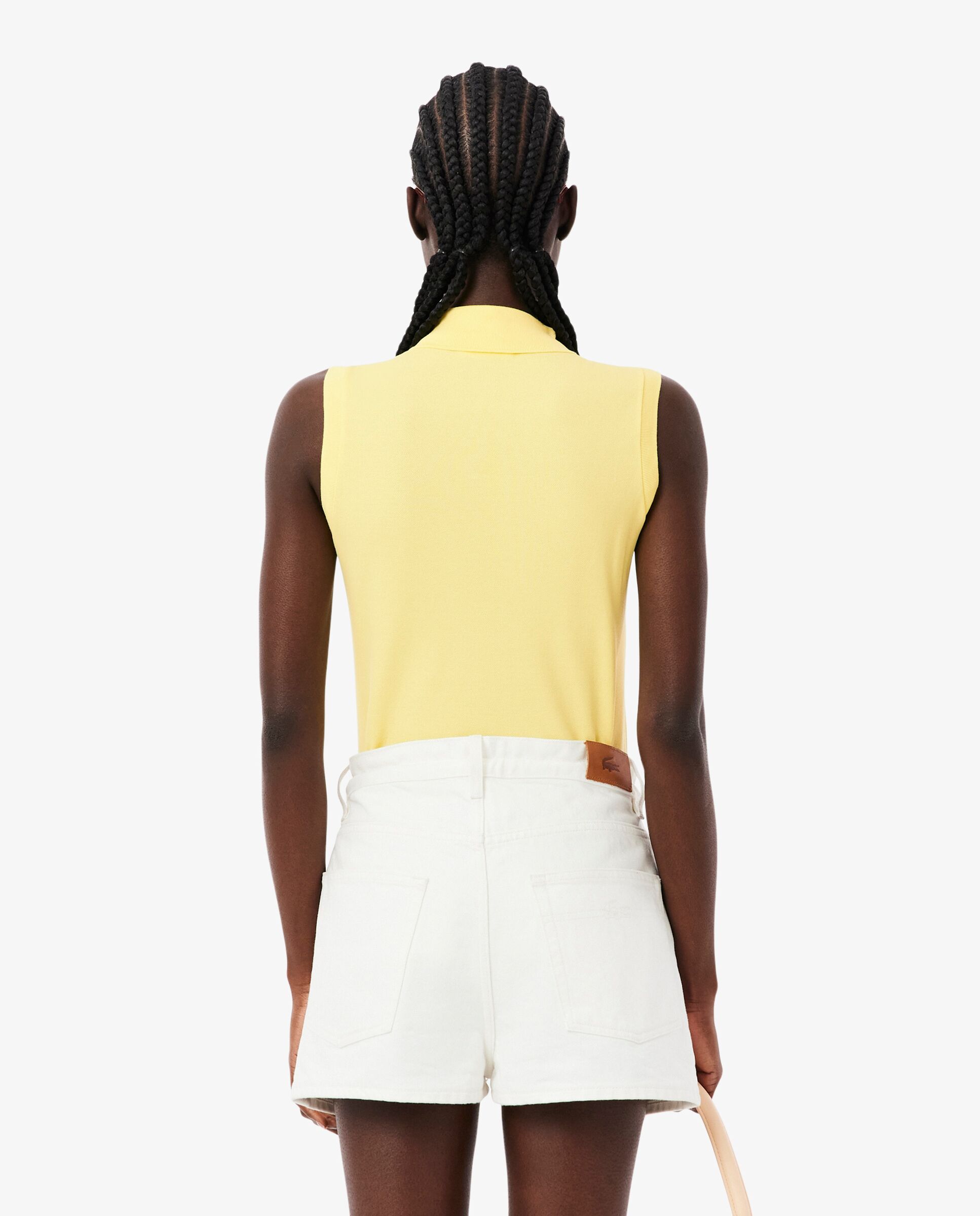 Imagen 2 de Polo de mujer sin mangas elástico de corte ajustado - Amarillo Amarillo