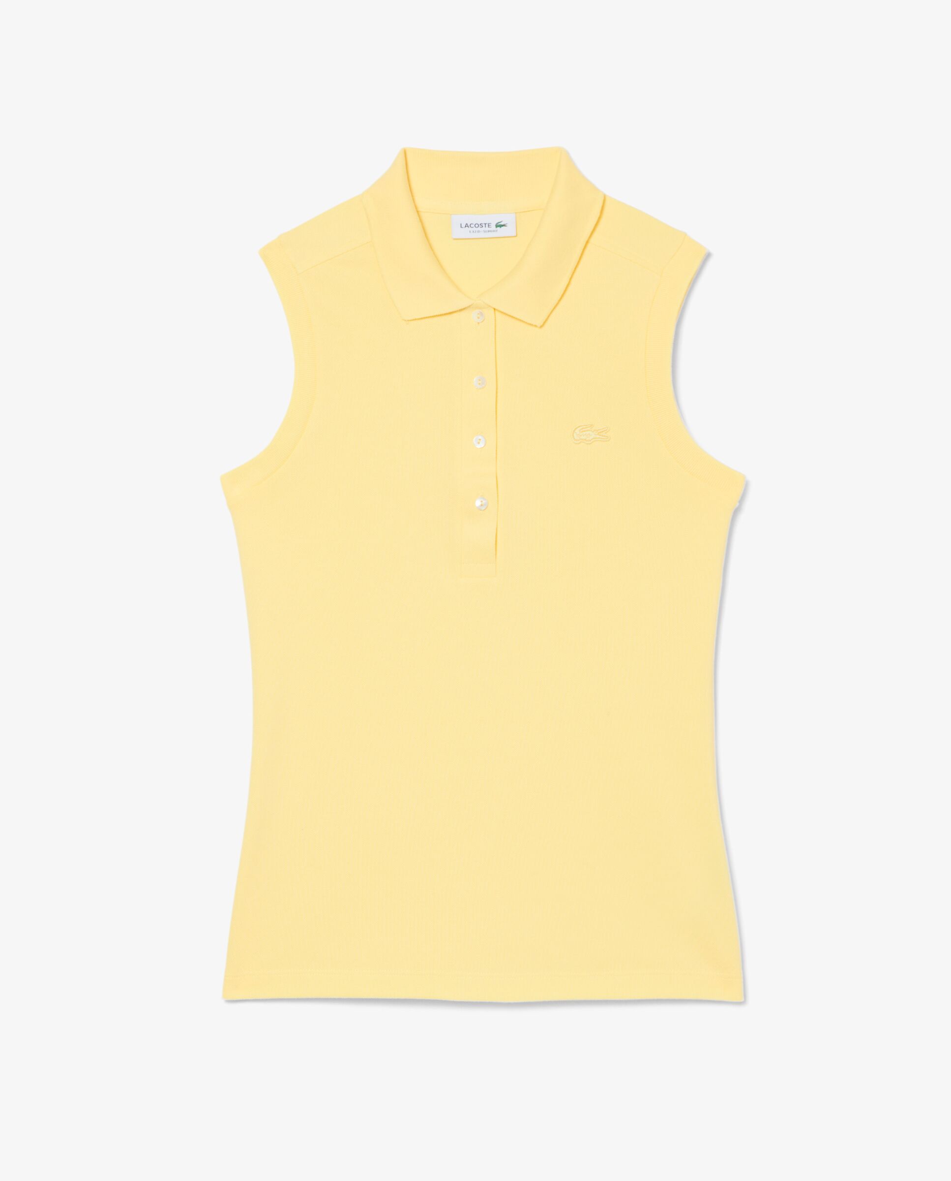 Imagen 6 de Polo de mujer sin mangas elástico de corte ajustado - Amarillo Amarillo