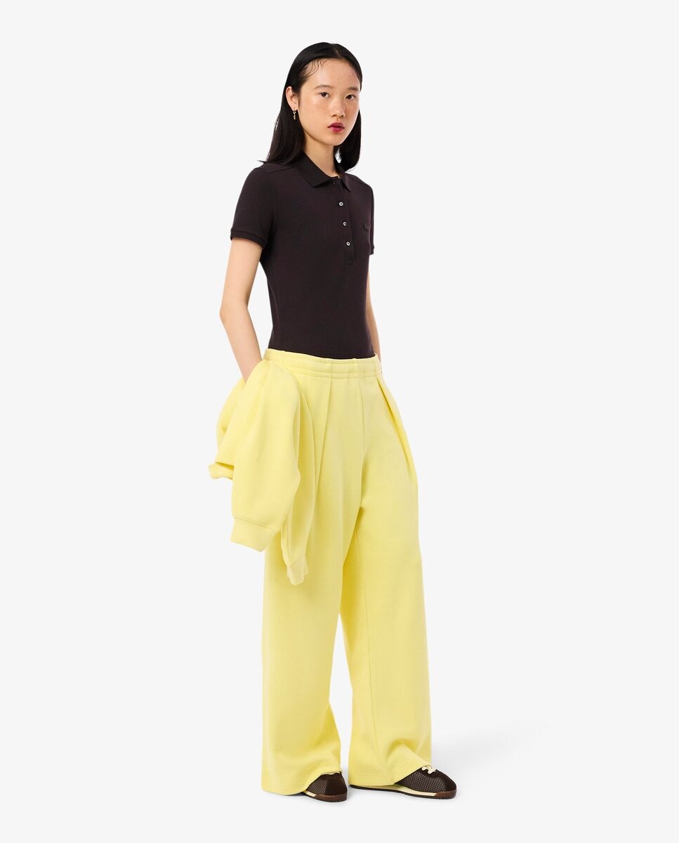 Polo de mujer en piqué de algodón stretch de manga corta - Lacoste - Marrón Marrón-5