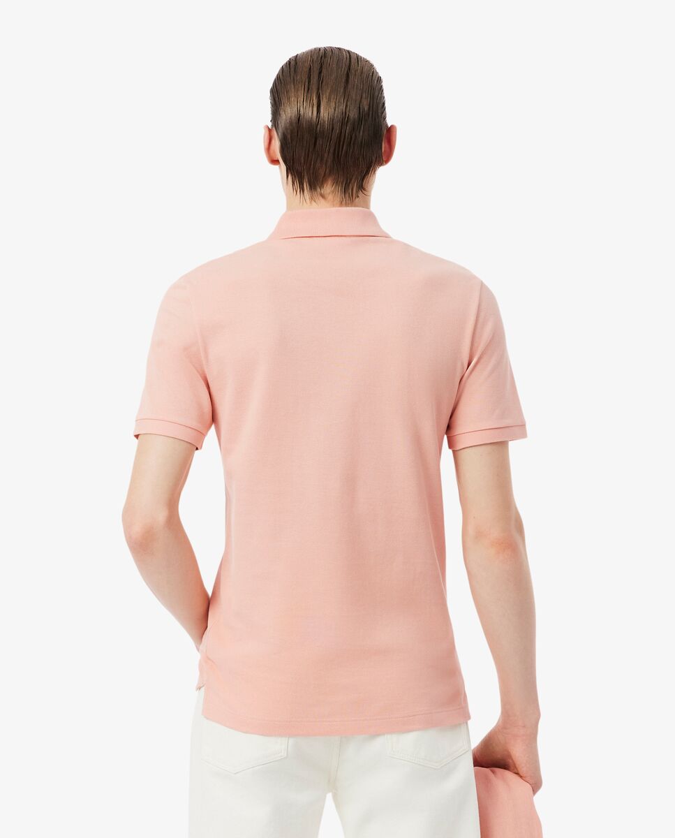 Polo de hombre de piqué de corte ajustado de manga corta - Lacoste - Rosa Rosa-2
