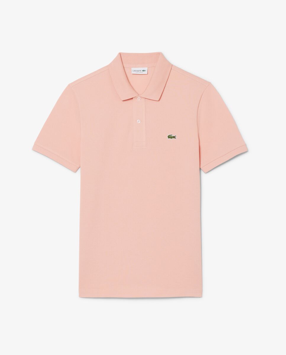Polo de hombre de piqué de corte ajustado de manga corta - Lacoste - Rosa Rosa-5