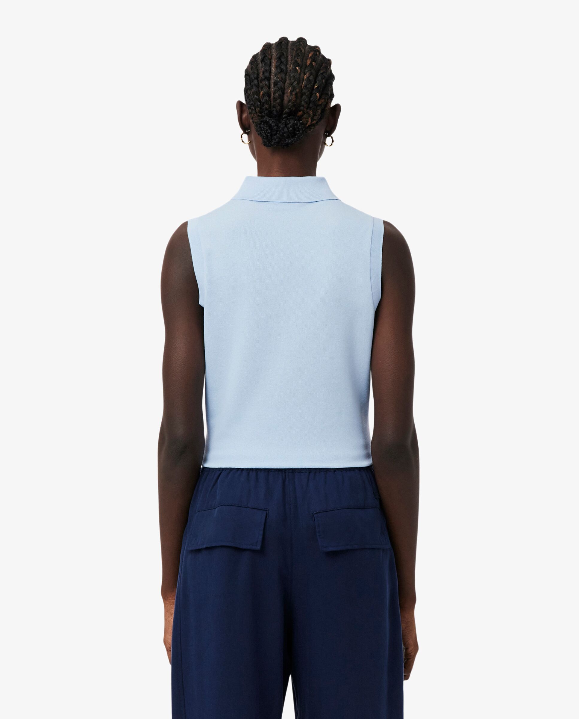 Polo de mujer sin mangas elástico de corte ajustado - Lacoste - Azul claro Azul claro-2