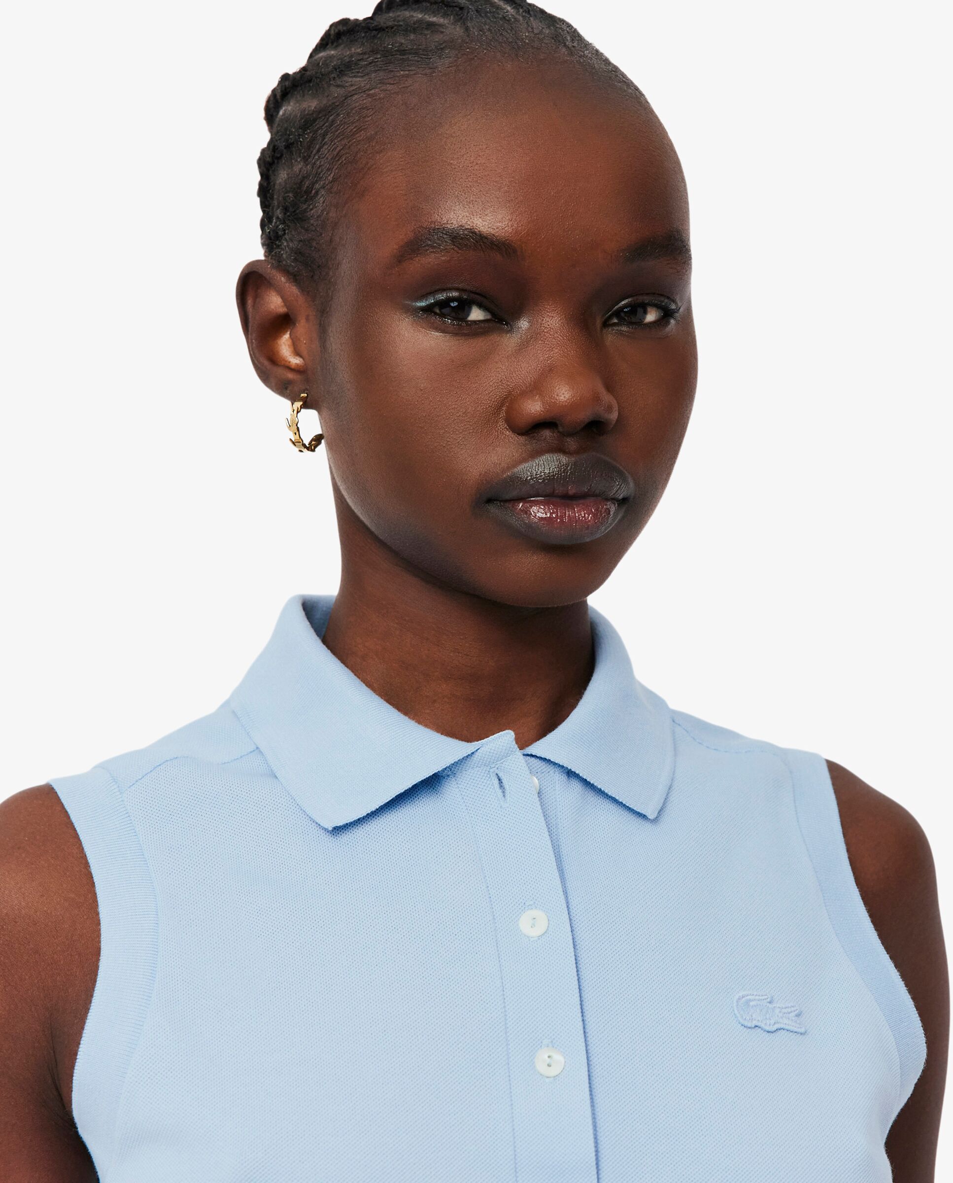 Polo de mujer sin mangas elástico de corte ajustado - Lacoste - Azul claro Azul claro-3