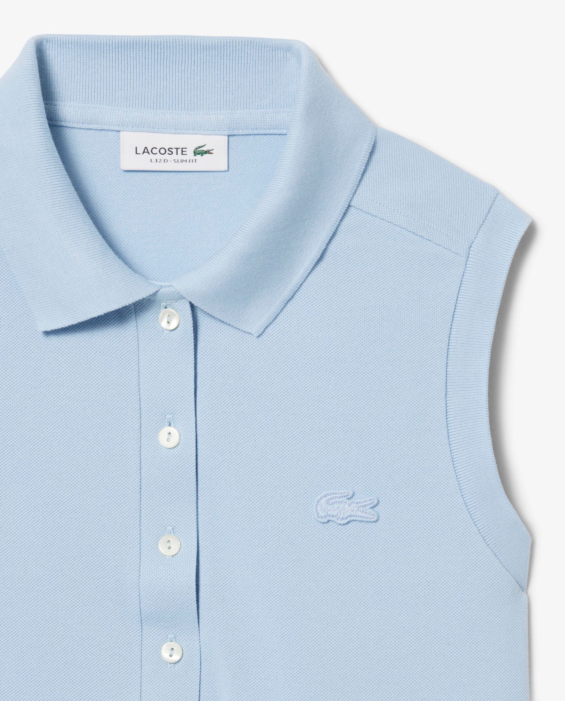 Polo de mujer sin mangas elástico de corte ajustado - Lacoste - Azul claro Azul claro-5