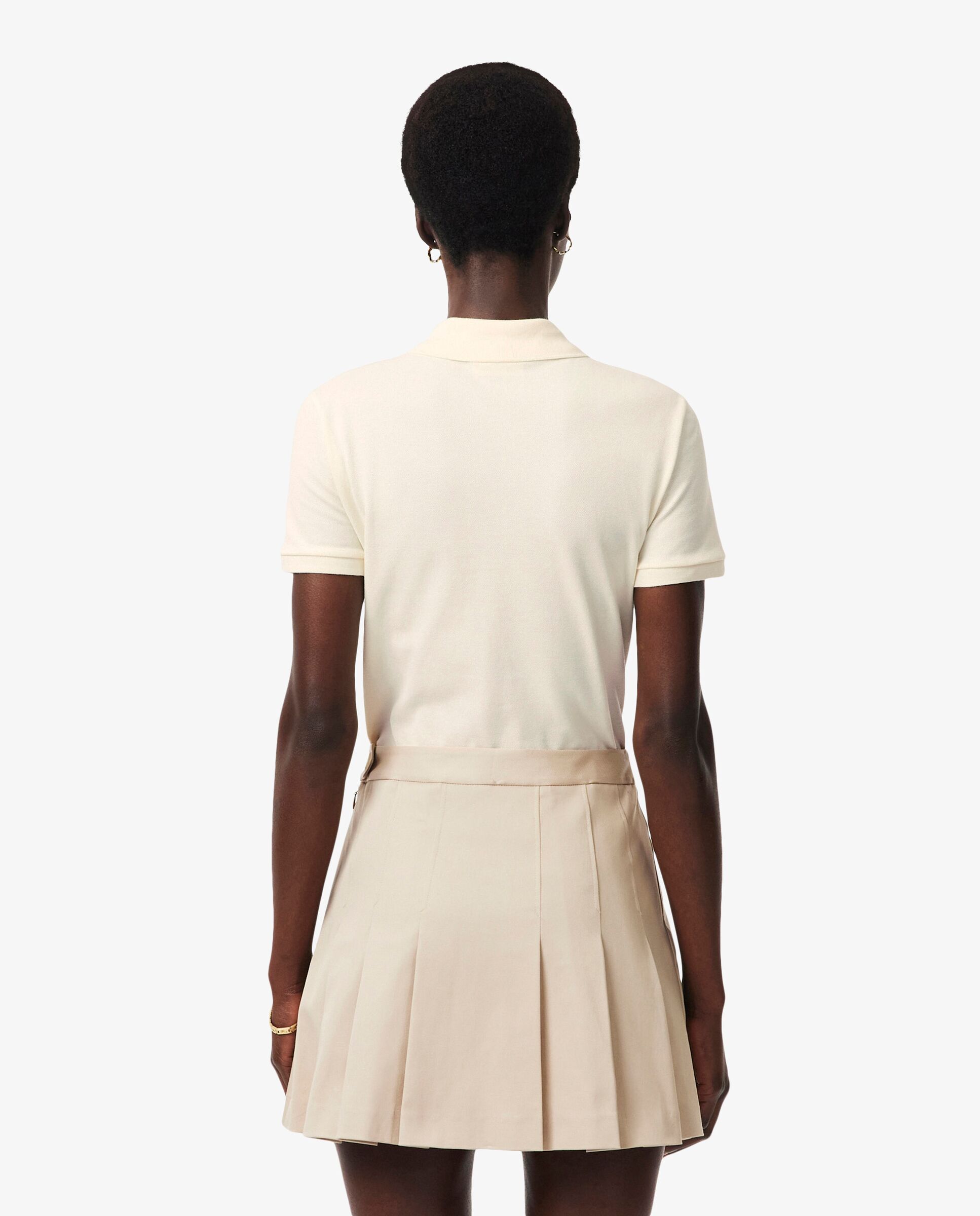 Polo de mujer en piqué de algodón stretch de manga corta - Lacoste - Amarillo Amarillo-2