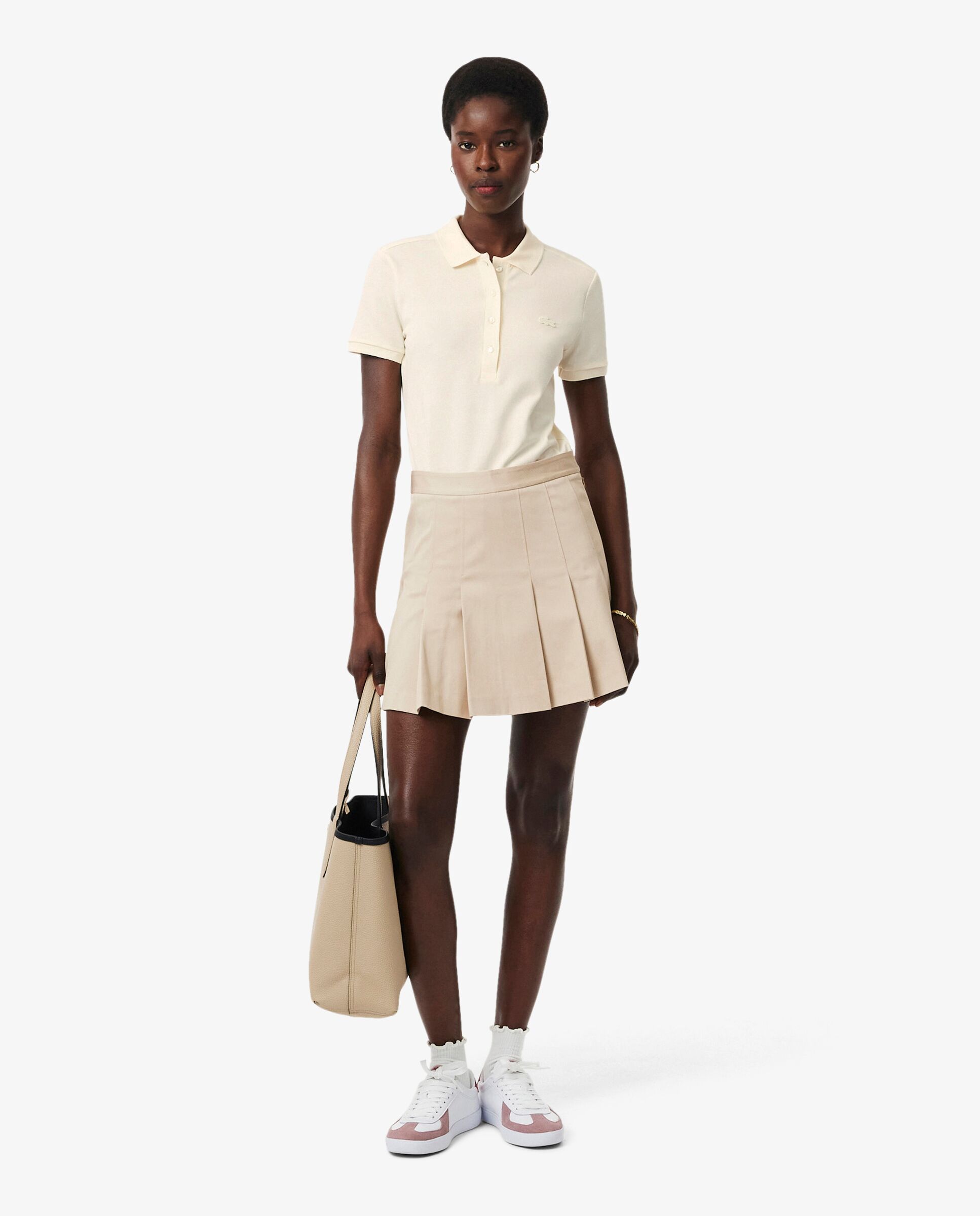 Polo de mujer en piqué de algodón stretch de manga corta - Lacoste - Amarillo Amarillo-4