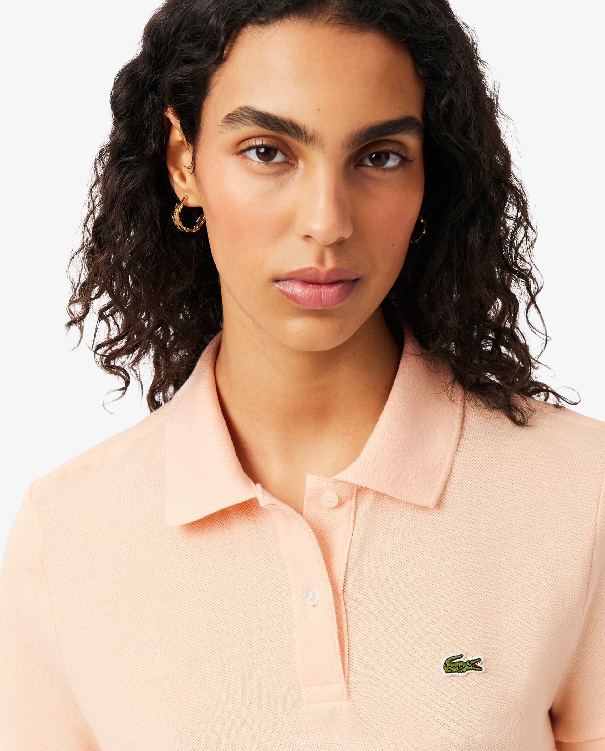 Polo de mujer de corte regular de petit piqué suave de manga corta - Lacoste - Rosa Rosa-2