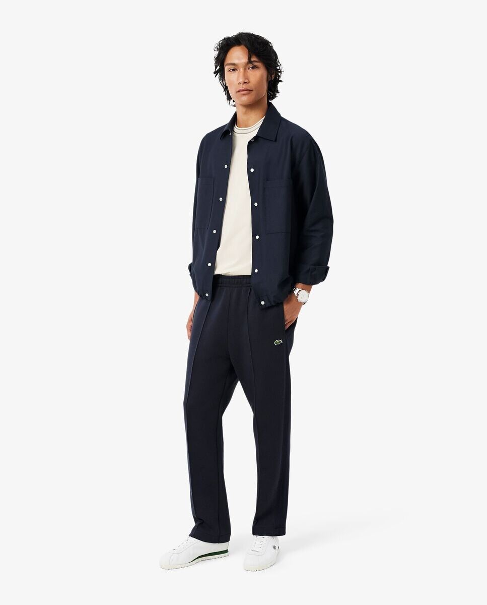 Camiseta de hombre con insignia en contraste fabricada en Francia de manga - Lacoste - Blanco Blanco-4