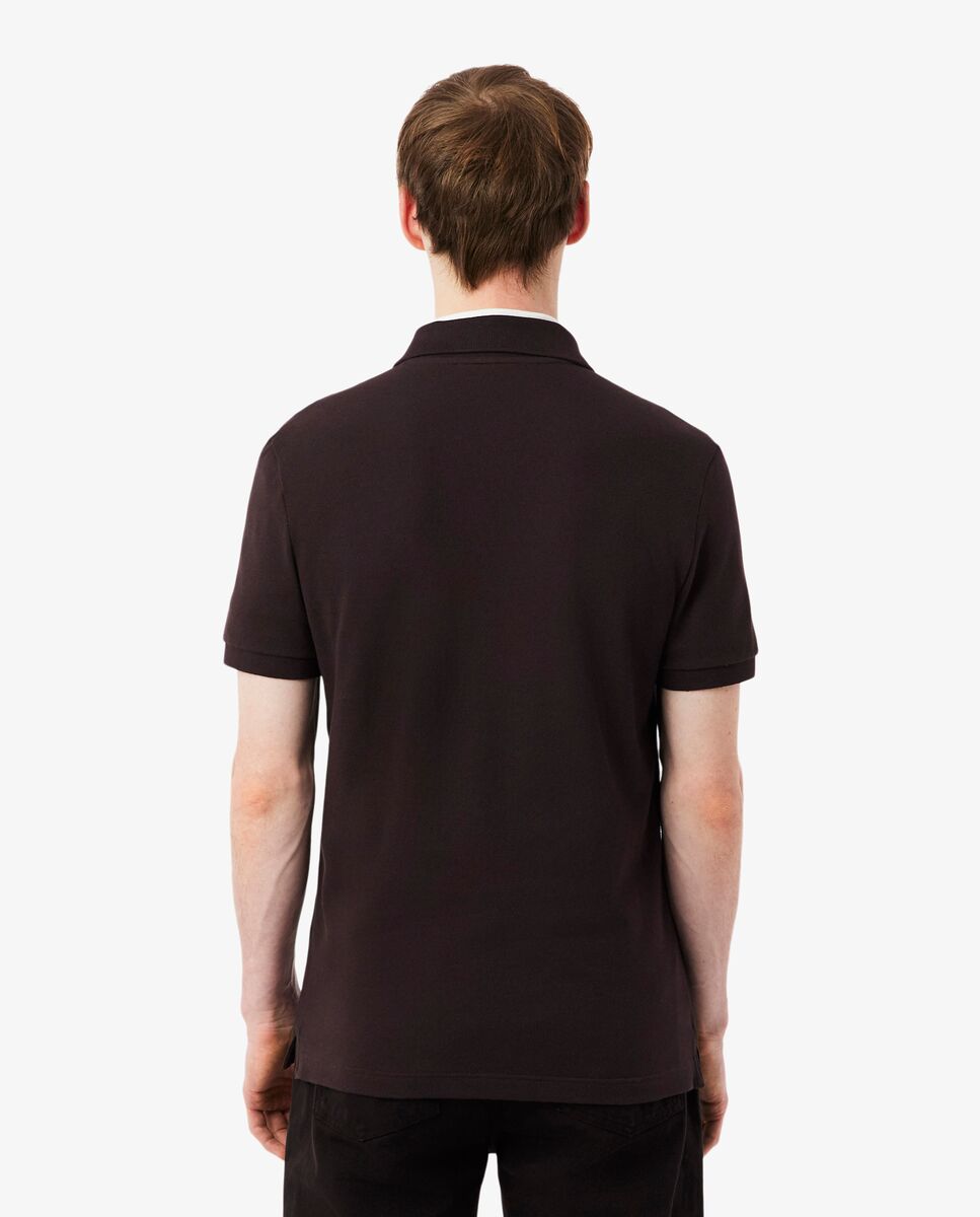 Polo de hombre de piqué de corte ajustado de manga corta - Lacoste - Marrón Marrón-2