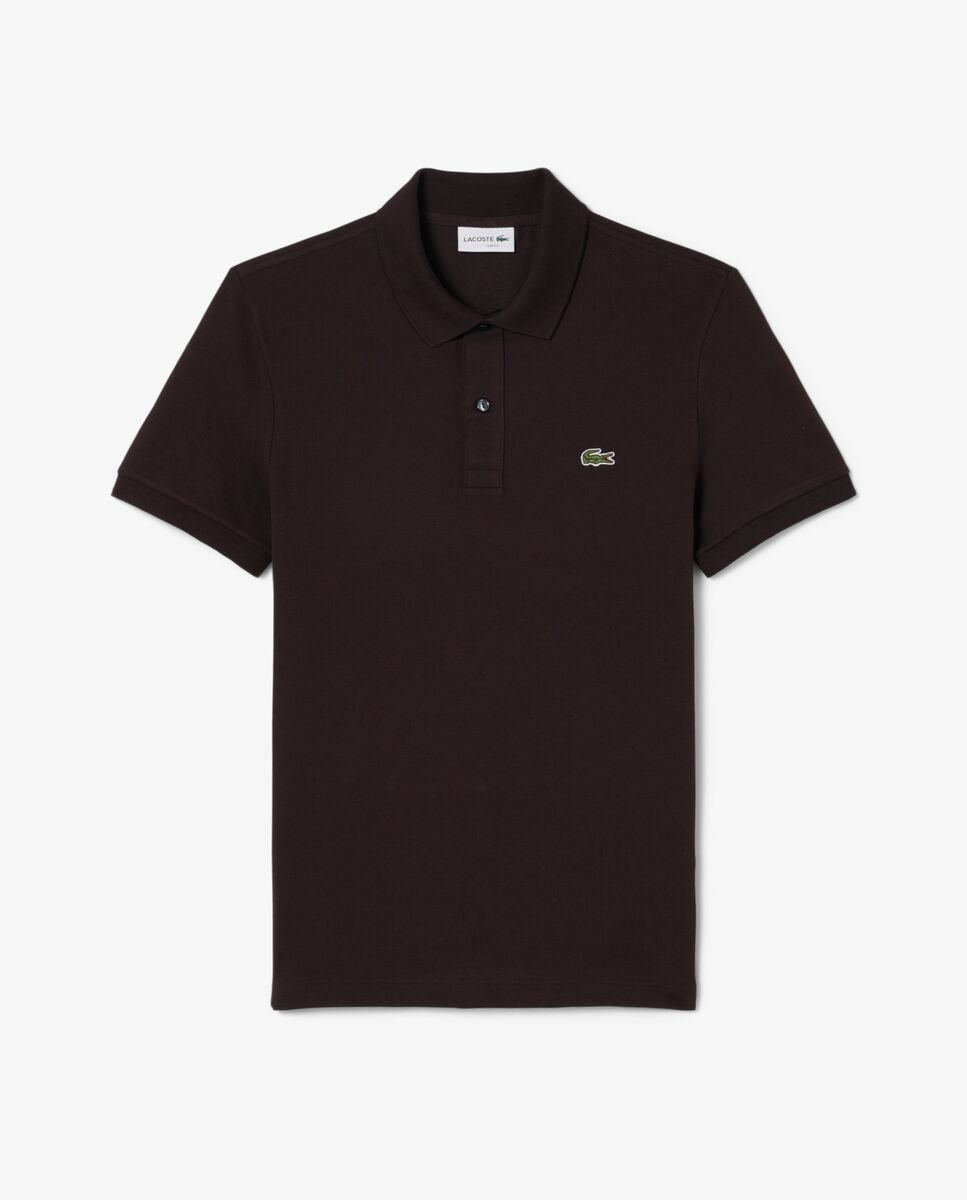 Polo de hombre de piqué de corte ajustado de manga corta - Lacoste - Marrón Marrón-5