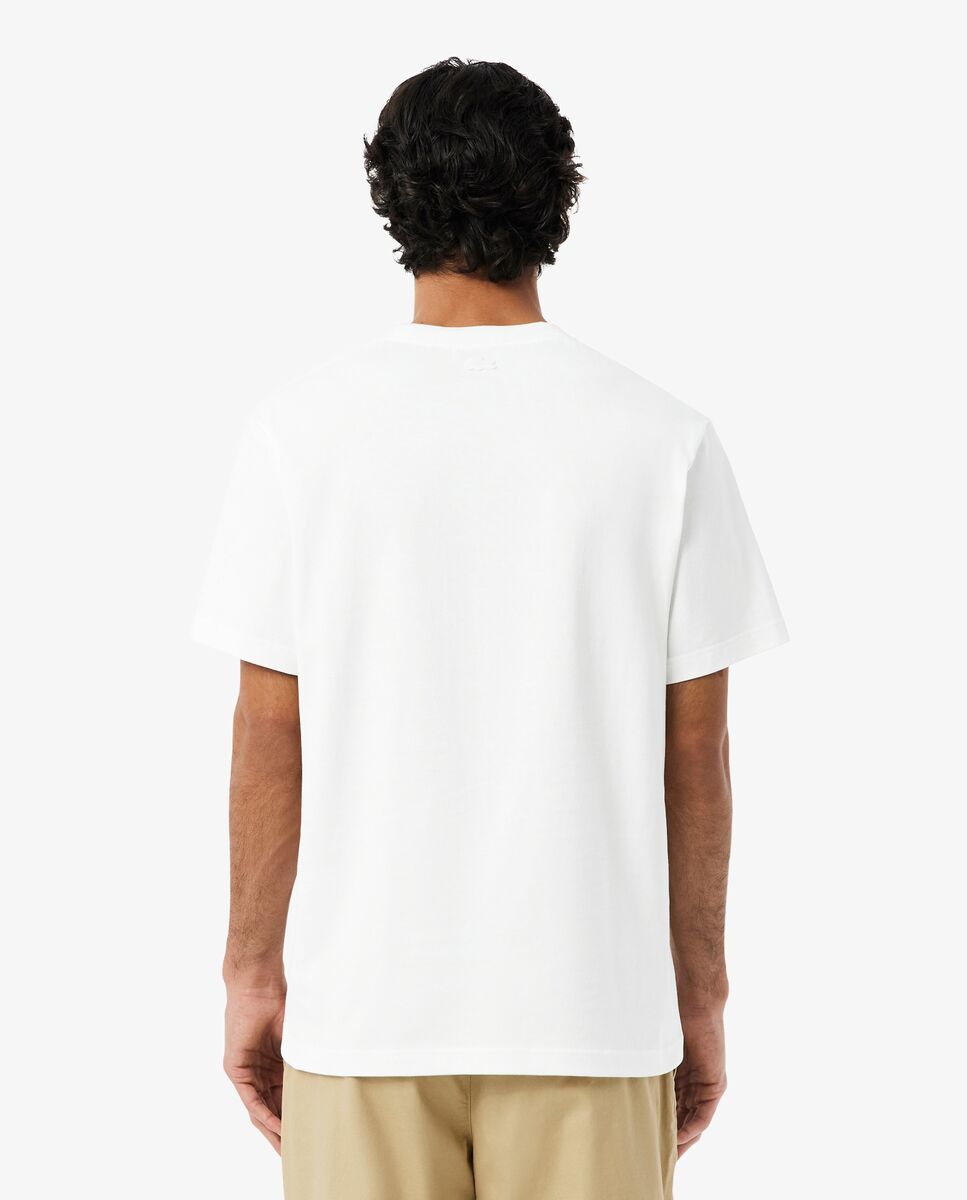 Camiseta de hombre grueso con bordado de manga corta - Lacoste - Blanco Blanco-2