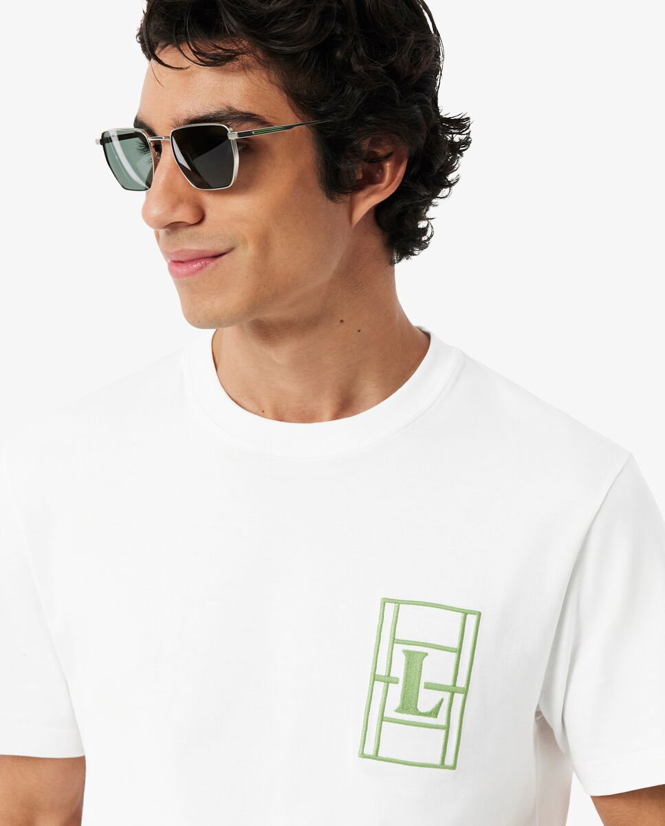 Camiseta de hombre grueso con bordado de manga corta - Lacoste - Blanco Blanco-3