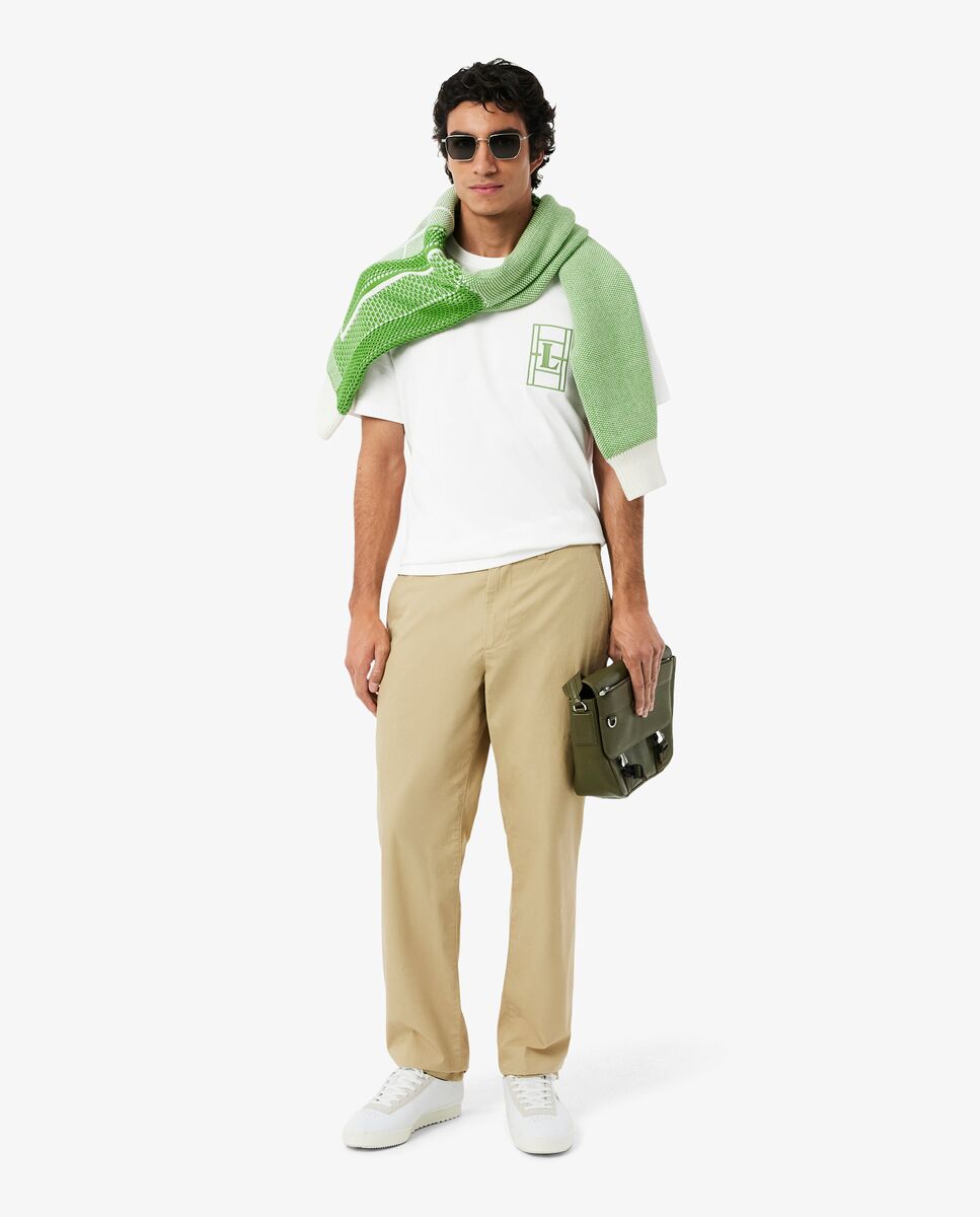 Camiseta de hombre grueso con bordado de manga corta - Lacoste - Blanco Blanco-4