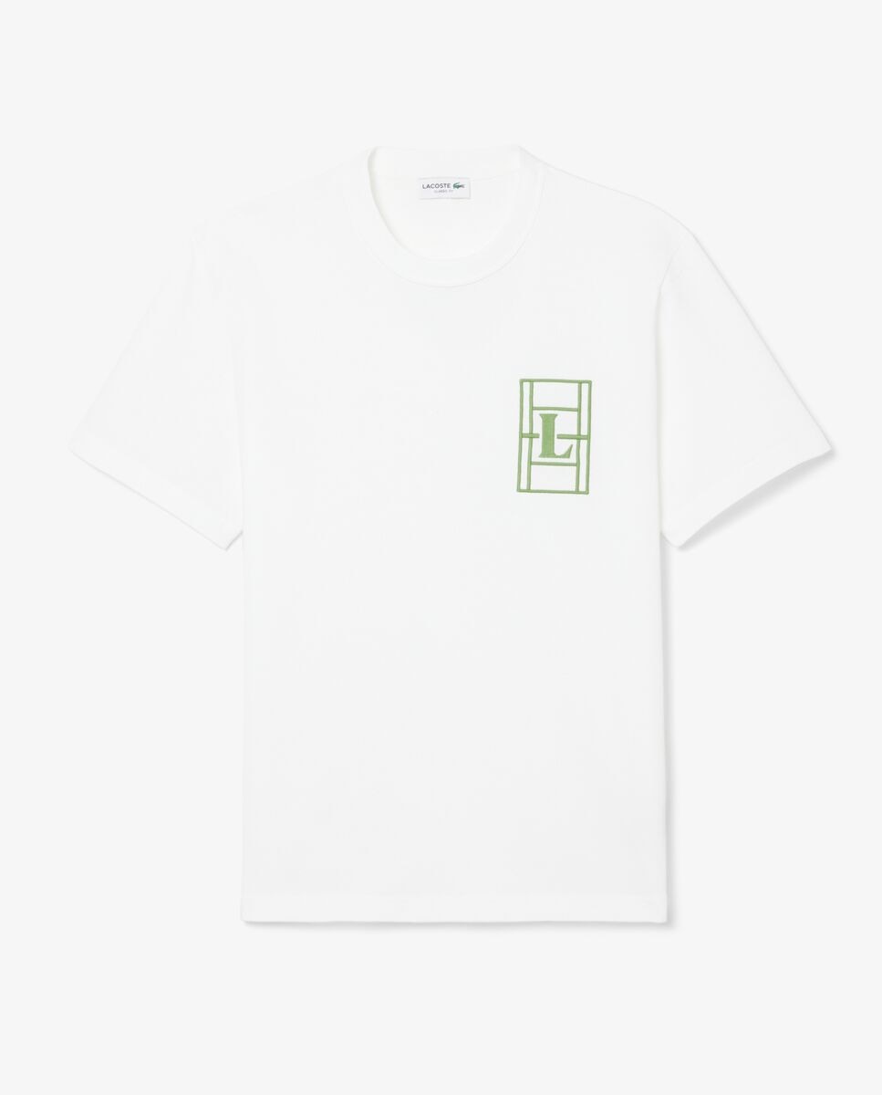 Camiseta de hombre grueso con bordado de manga corta - Lacoste - Blanco Blanco-5