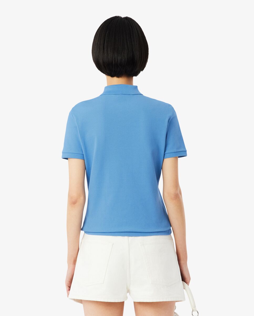 Polo de mujer en piqué de algodón stretch de manga corta - Lacoste - Azul Azul-3