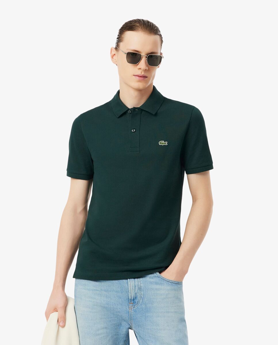 Polo de hombre de piqué de corte ajustado de manga corta - Lacoste - Verde Verde-1