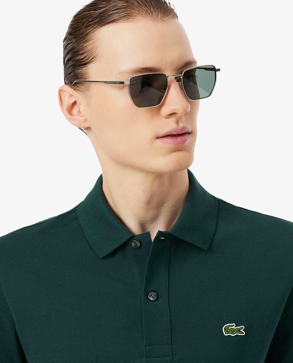 Polo de hombre de piqué de corte ajustado de manga corta - Lacoste - Verde Verde-3