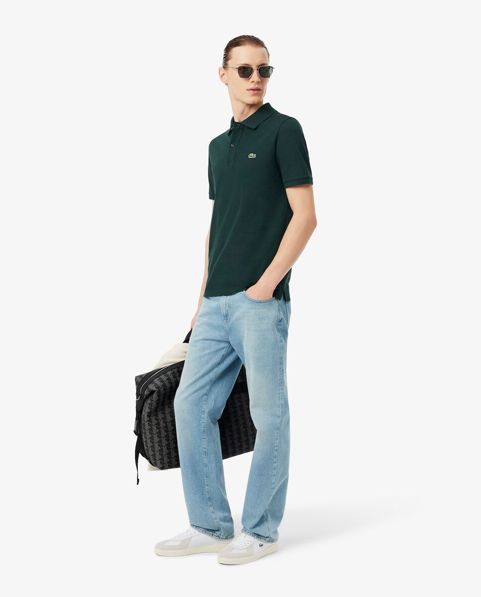 Polo de hombre de piqué de corte ajustado de manga corta - Lacoste - Verde Verde-4