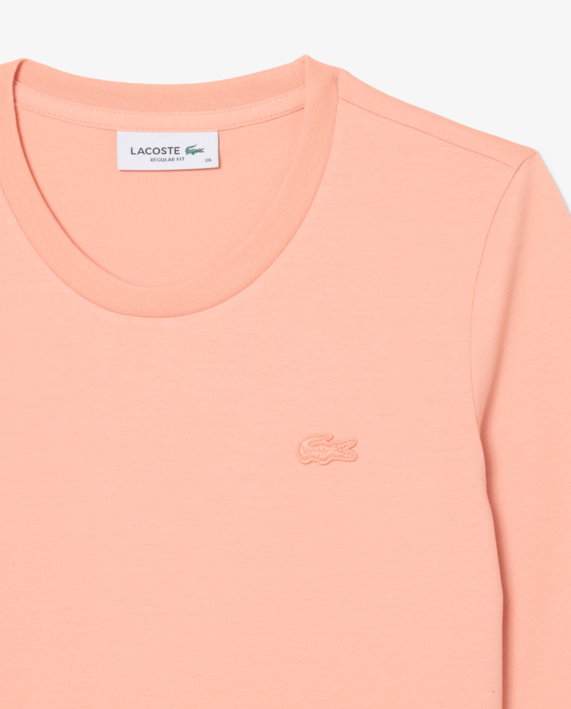 Camiseta de mujer de manga francesa de algodón suave - Lacoste - Rosa Rosa-5