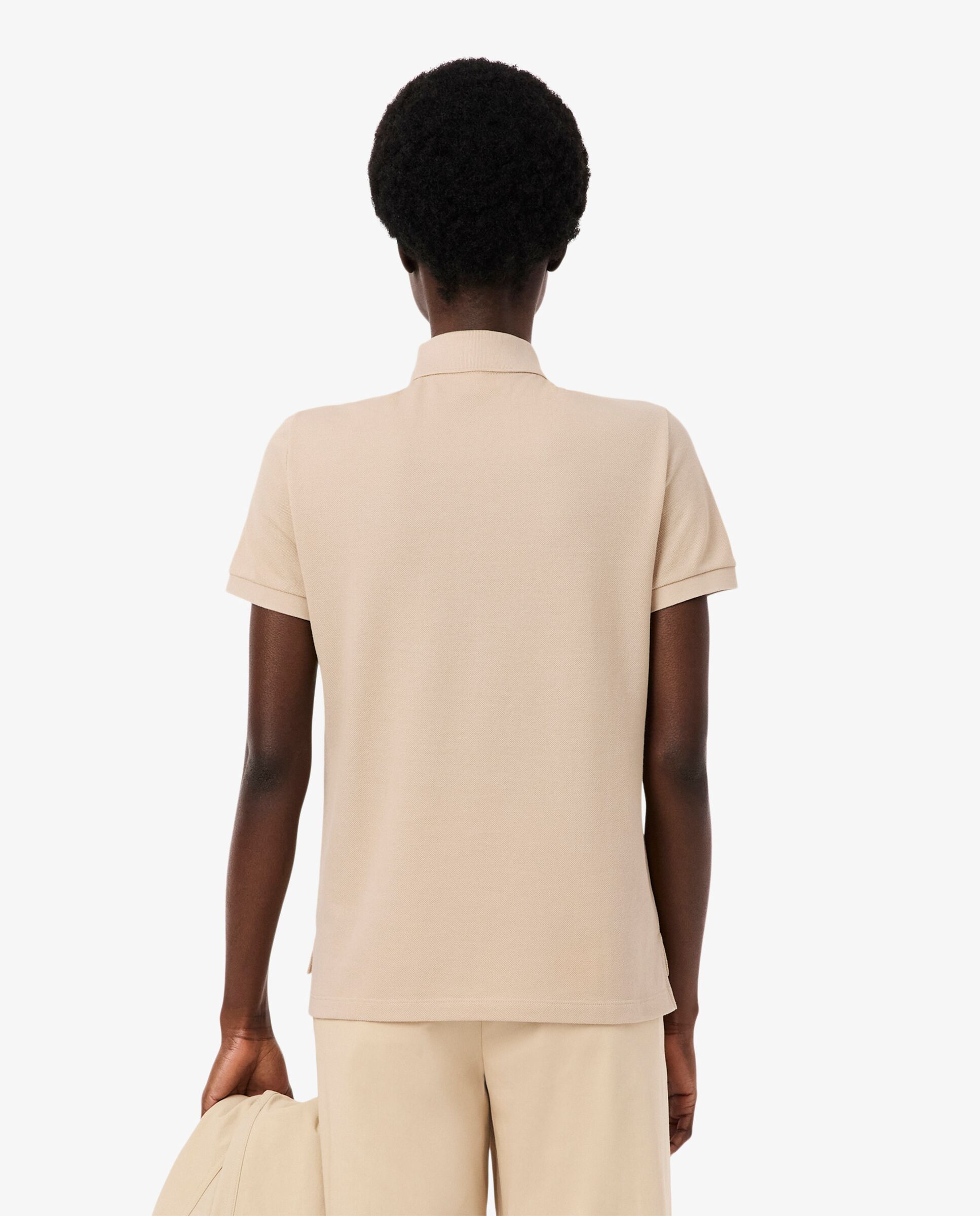 Polo de mujer de corte regular de petit piqué suave de manga corta - Lacoste - Beige Beige-2