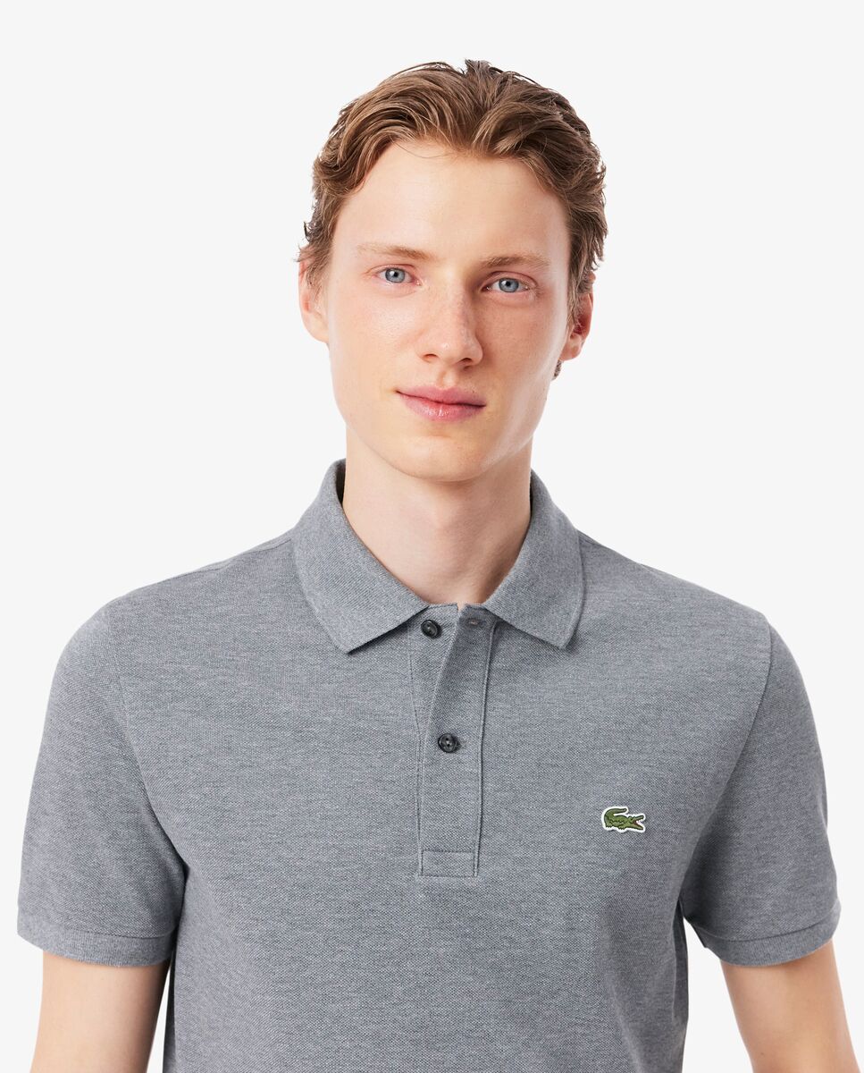 Polo de hombre de piqué de corte ajustado de manga corta - Lacoste - Gris claro Gris claro-3