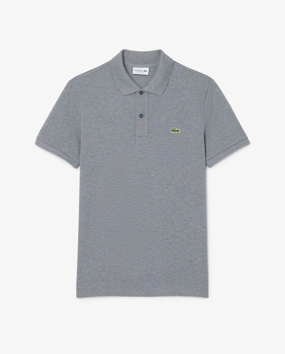 Polo de hombre de piqué de corte ajustado de manga corta - Lacoste - Gris claro Gris claro-5