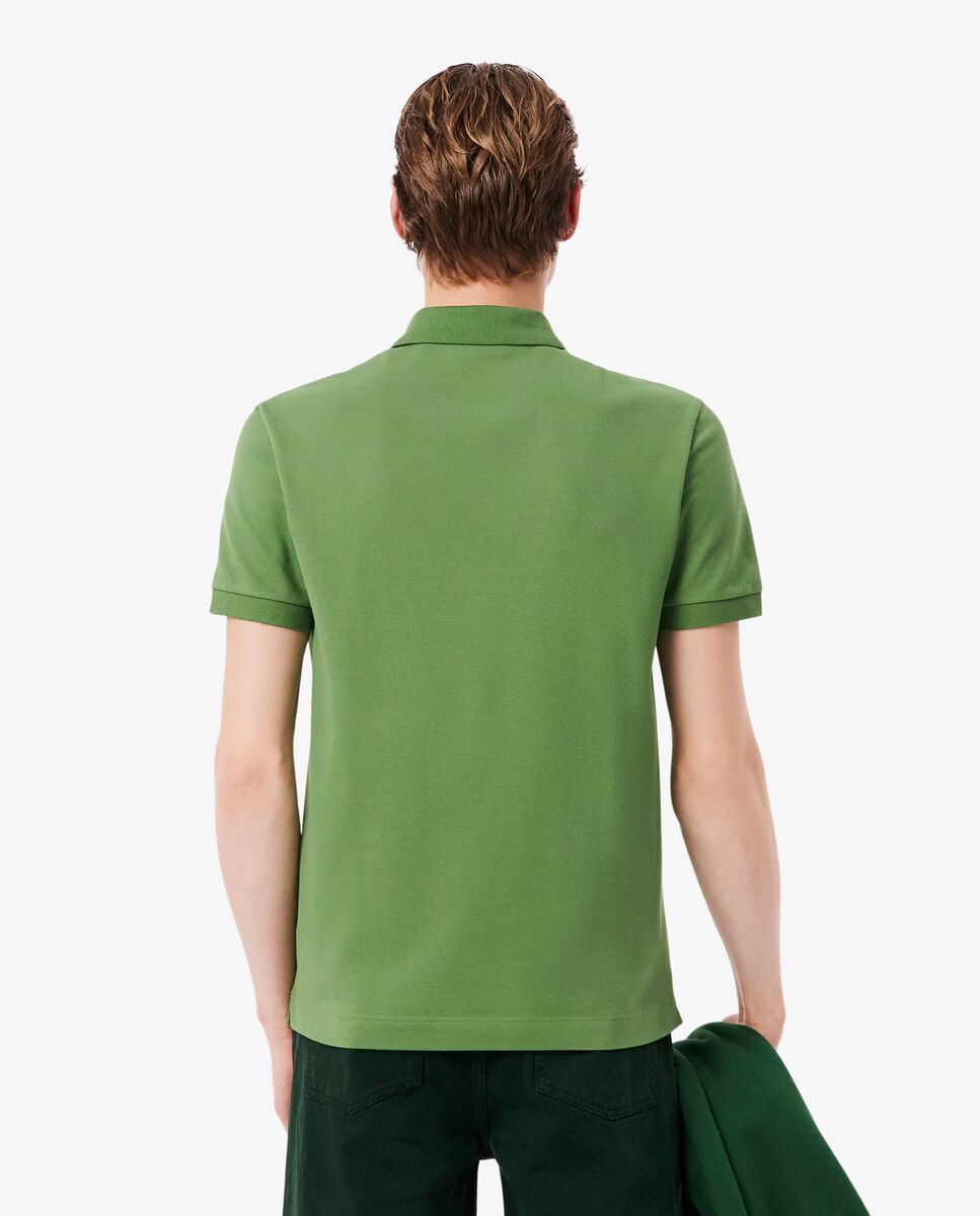 Polo de hombre de corte regular Paris de piqué elástico de manga corta - Lacoste - Verde Verde-2
