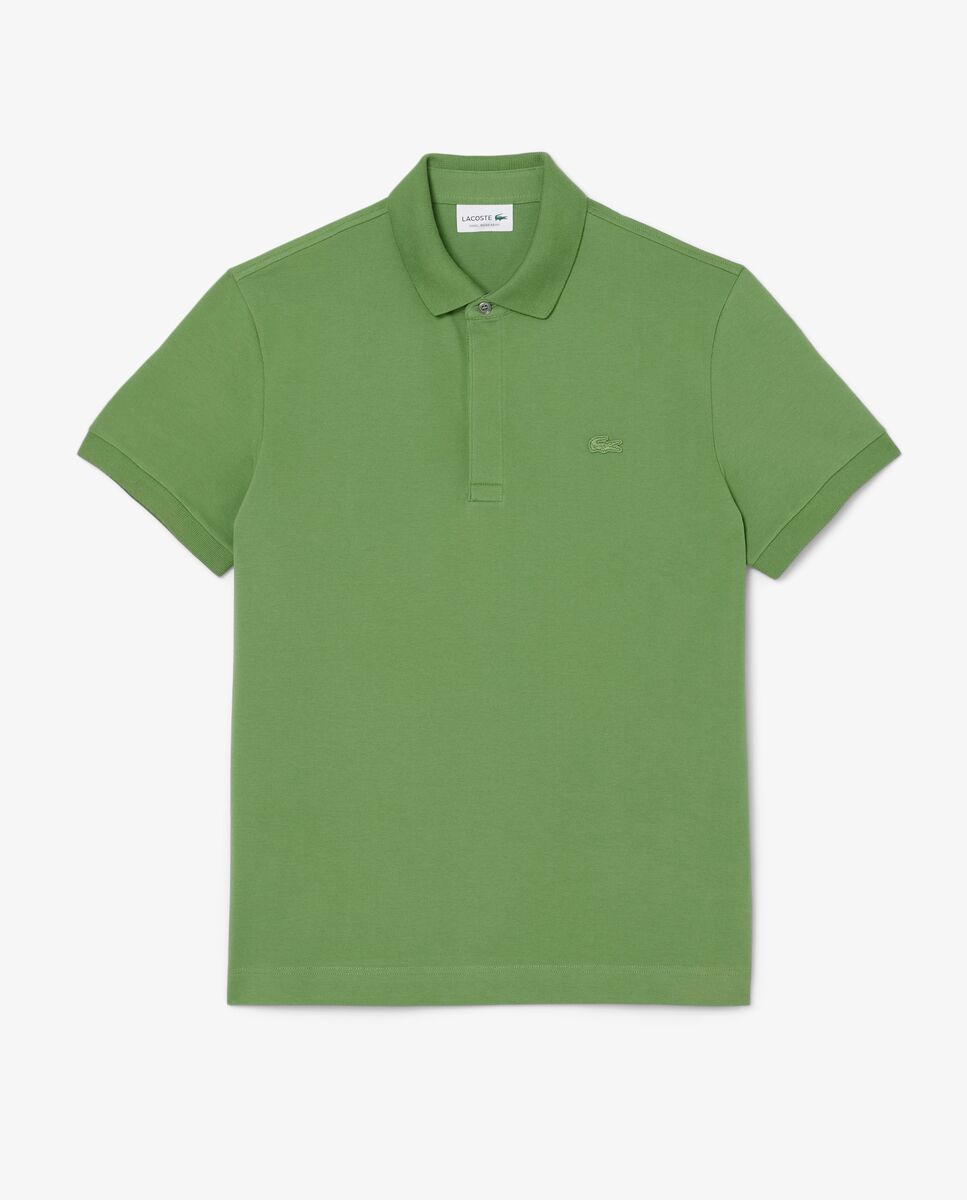 Polo de hombre de corte regular Paris de piqué elástico de manga corta - Lacoste - Verde Verde-5
