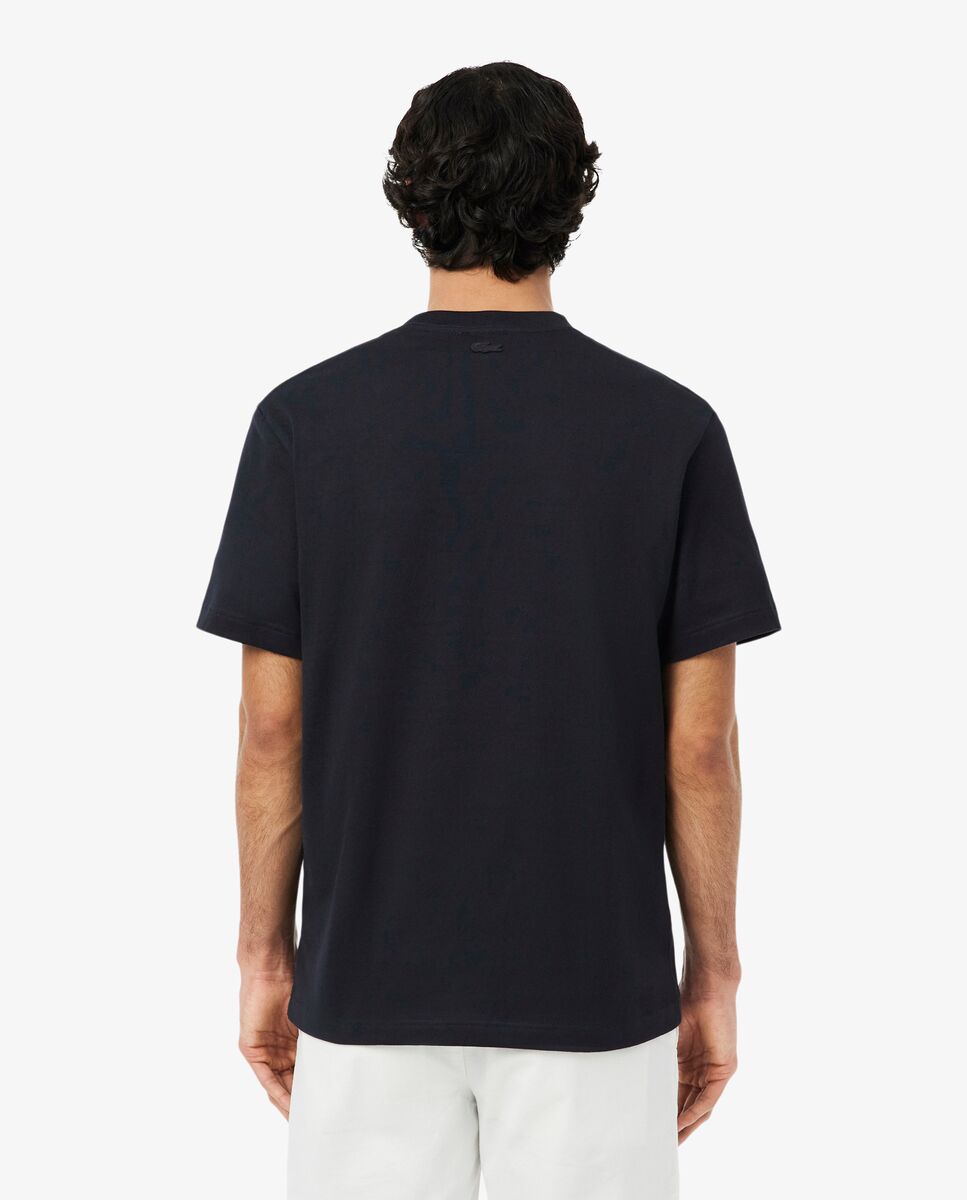 Camiseta de hombre grueso con bordado de manga corta - Lacoste - Negro Negro-2