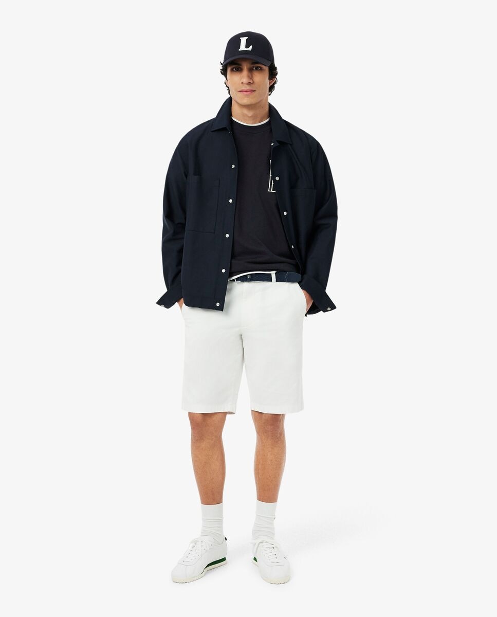 Camiseta de hombre grueso con bordado de manga corta - Lacoste - Negro Negro-4