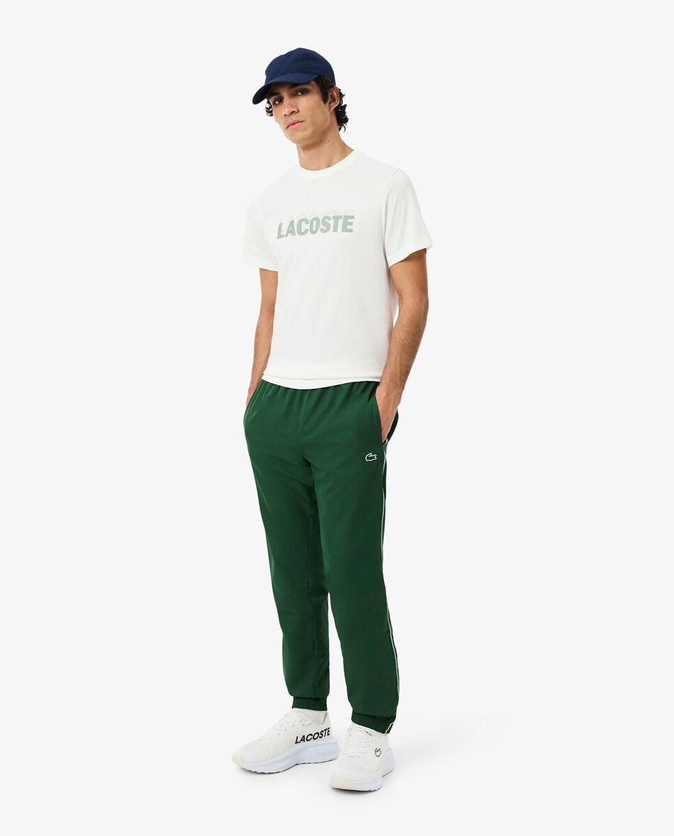 Lacoste - Pantalón de hombre de chándal de hombre deportivo hidrófugo en verde.