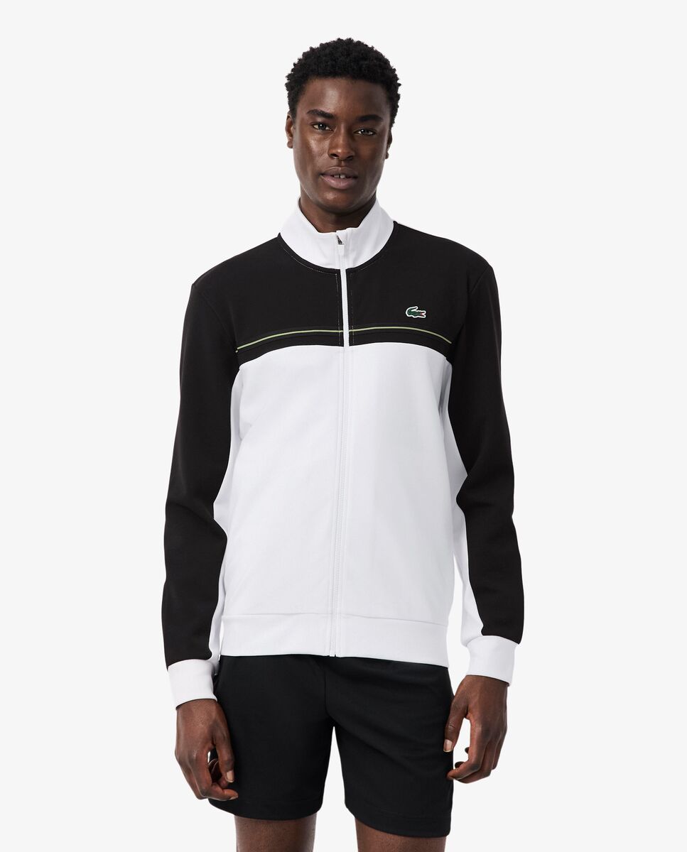 Lacoste - Sudadera de hombre deportiva con cremallera y bloques de color.
