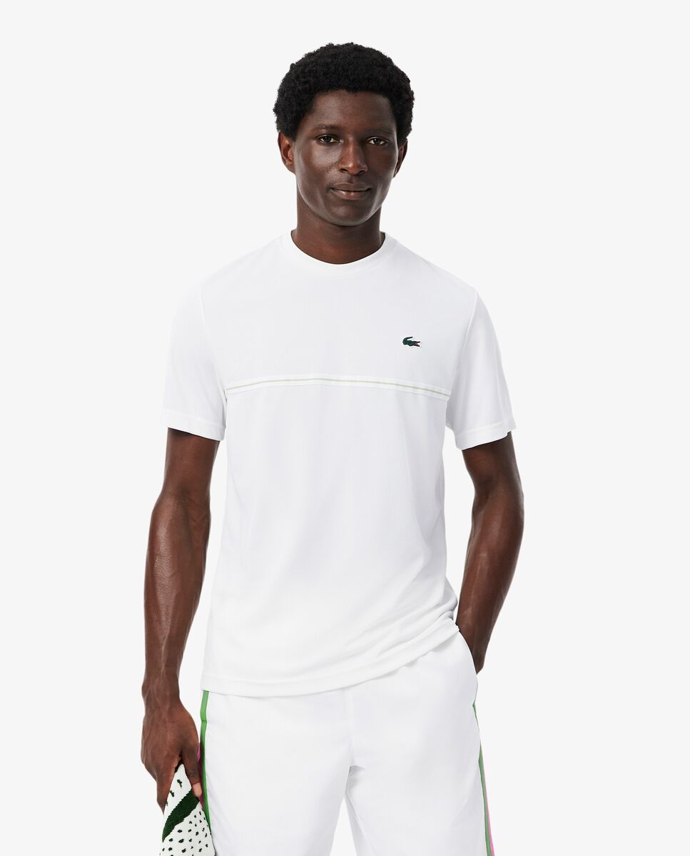 Lacoste - Camiseta de hombre deportiva con estampado de cocodrilo Ultra-Dry de manga corta.