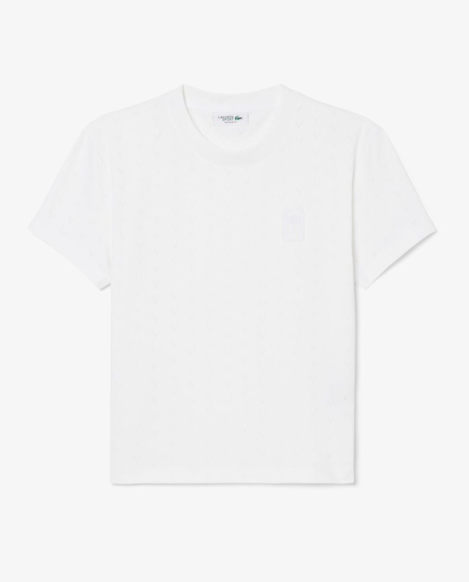 Camiseta de mujer de tenis de corte ajustado Ultra Dry en azul de manga corta - Lacoste - Blanco Blanco-5