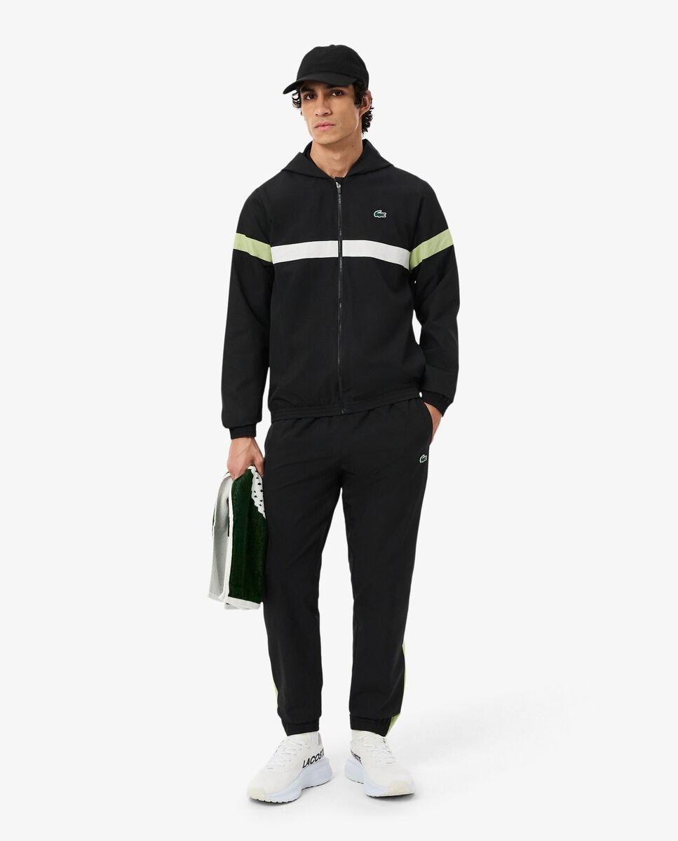 Chándal de hombre deportivo en bloques de color en blanco - Lacoste - Negro Negro-4