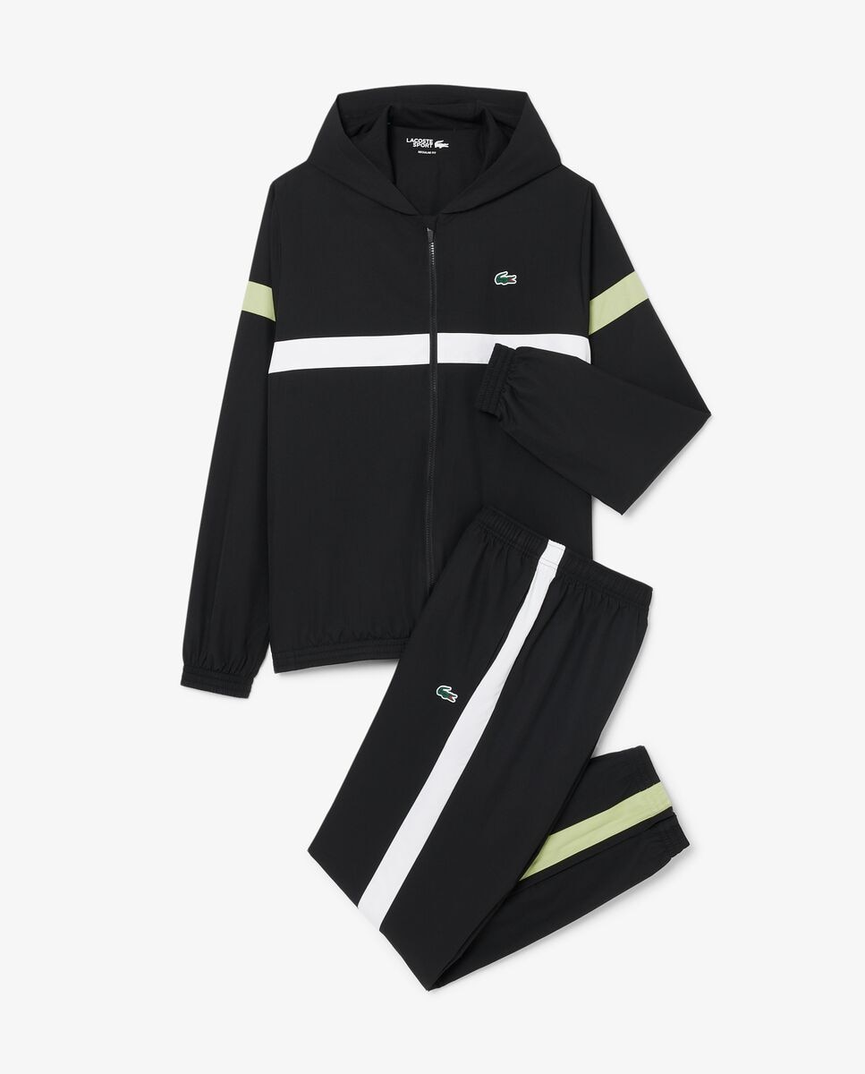 Chándal de hombre deportivo en bloques de color en blanco - Lacoste - Negro Negro-5